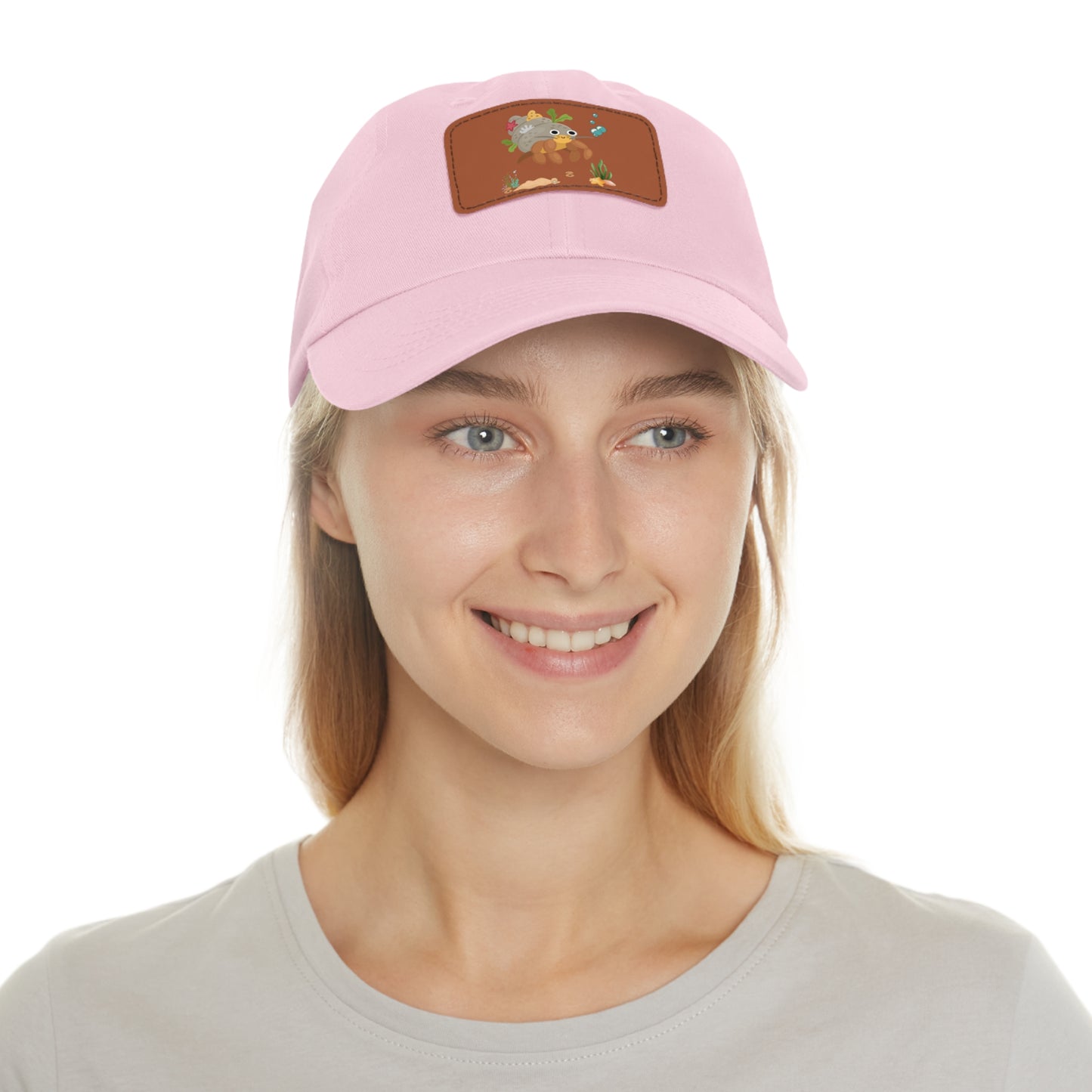 Hermit crab with shell underwater Dad Hat with Leather Patch (Rectangle)