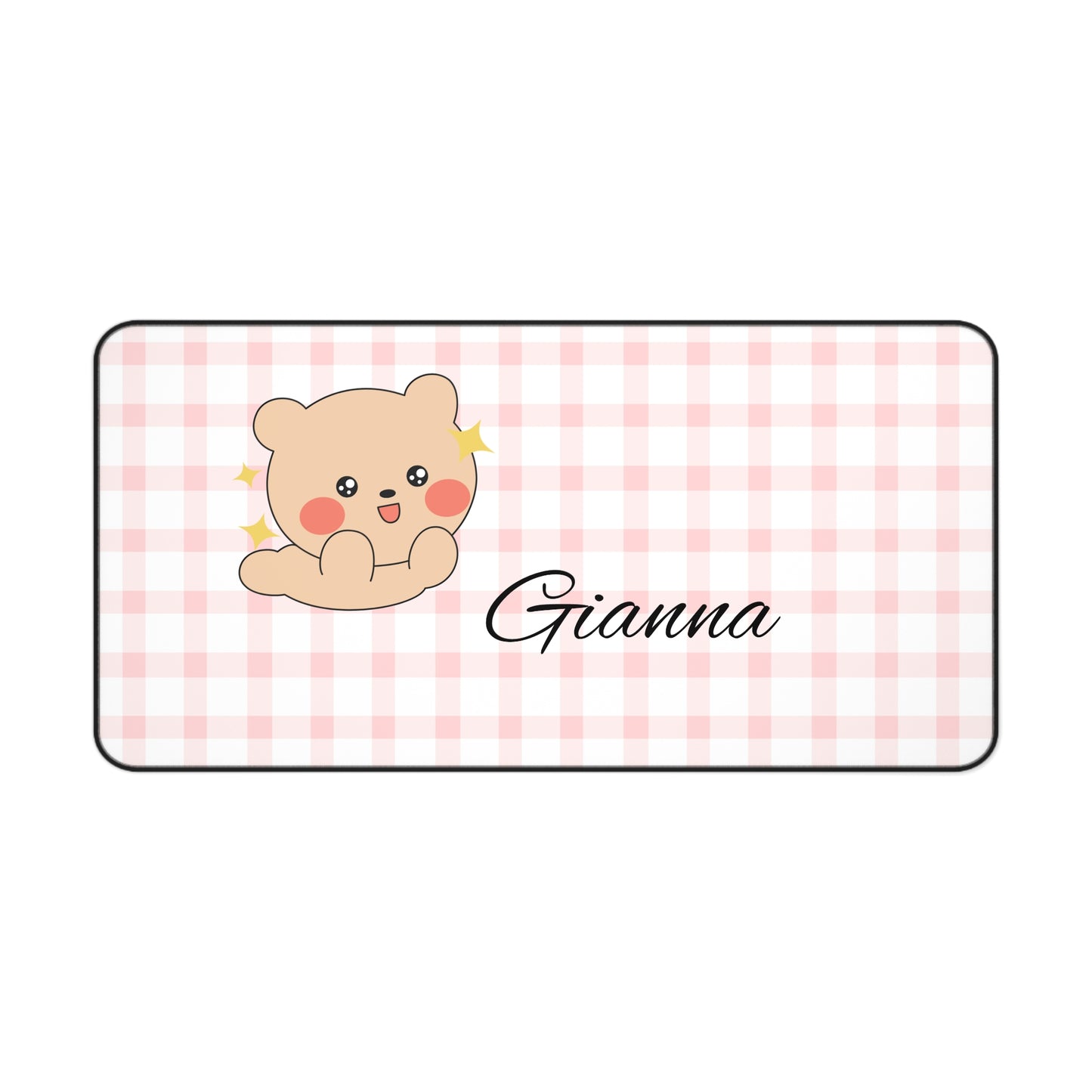 Personalized Cute Desk Mat with Bear Design, Custom Name Desk Pad, Office Decor, Gift for Students, Home Office Accessories