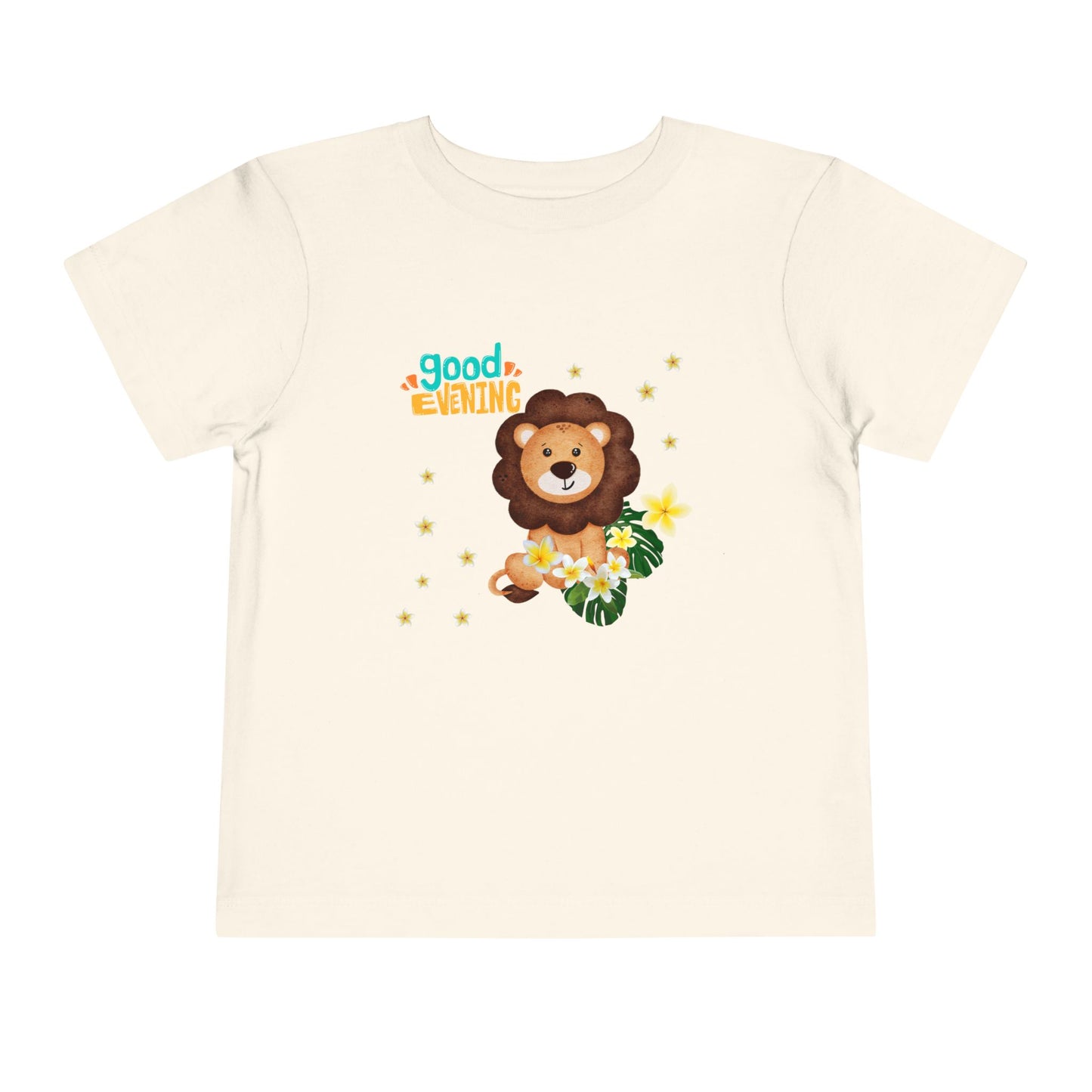 Toddler Lion Graphic Tee - Cute Short Sleeve T-Shirt for Kids, Fun Toddler Gift, Birthday, Playtime, Summer Wear, Cartoon Animal Shirt