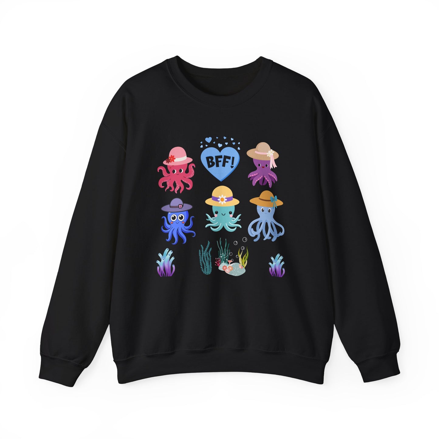 Cute Octopus BFF Sweatshirt, Gift for Friends, Ocean Lover Apparel, Matching Outfits, Cozy Crewneck for Celebrations