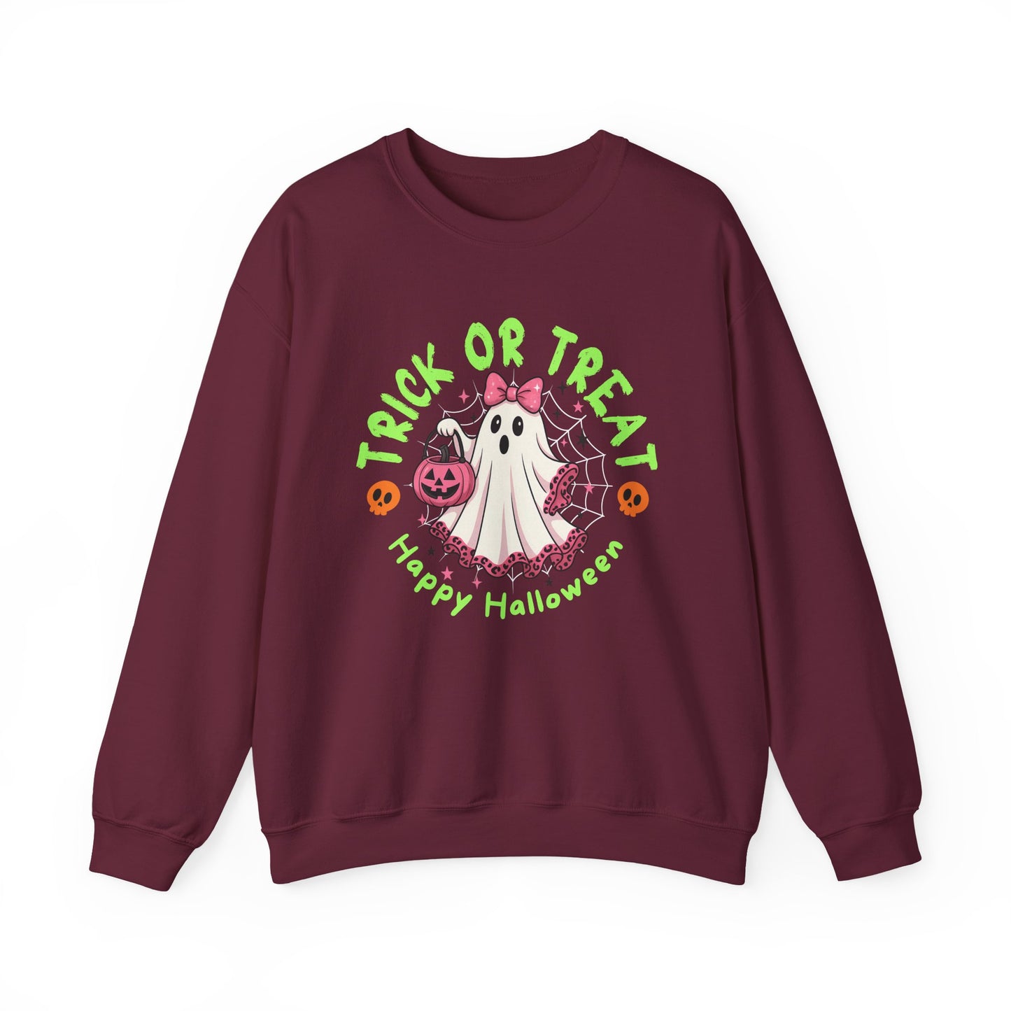 Halloween Crewneck Sweatshirt, Trick or Treat Sweatshirt, Cute Ghost Sweatshirt, Fall Fashion, Halloween Costume