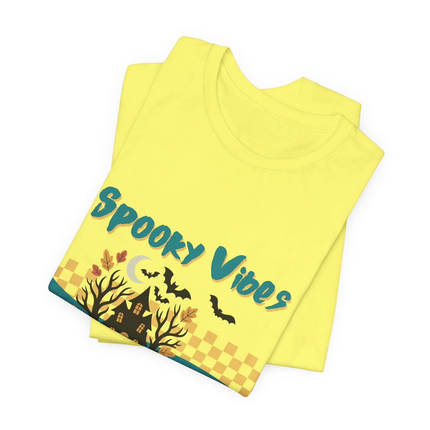 Spooky Vibes Graphic Tee, Unisex Halloween Shirt, Fall Fashion, Casual T-Shirt, Unique Gift for Halloween Lovers, Autumn Wardrobe Essential