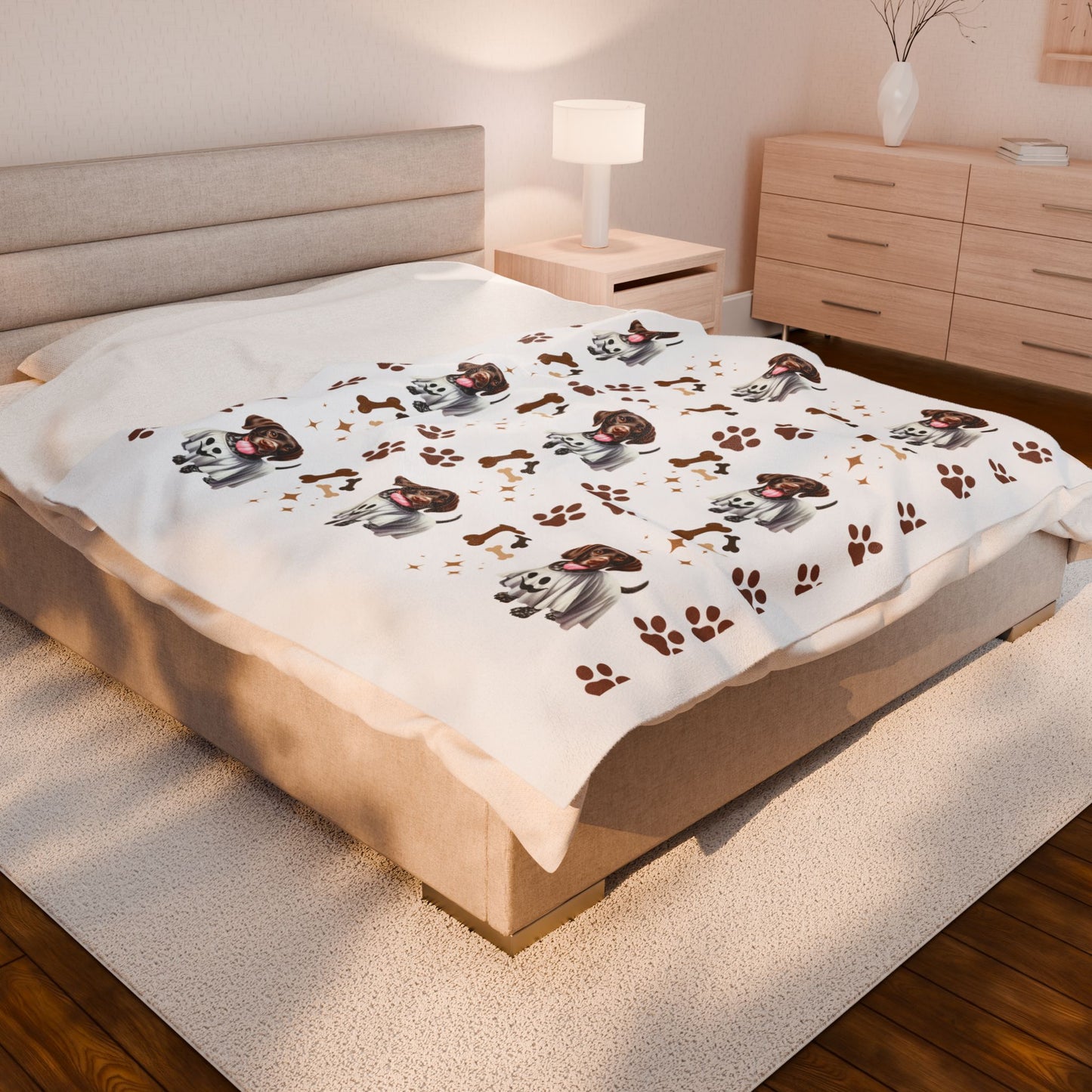 Dog Lover's Velveteen Plush Blanket, Cozy Pet Blanket, Dog-Themed Gift, Puppy Lover Throw, Cute Home Decor