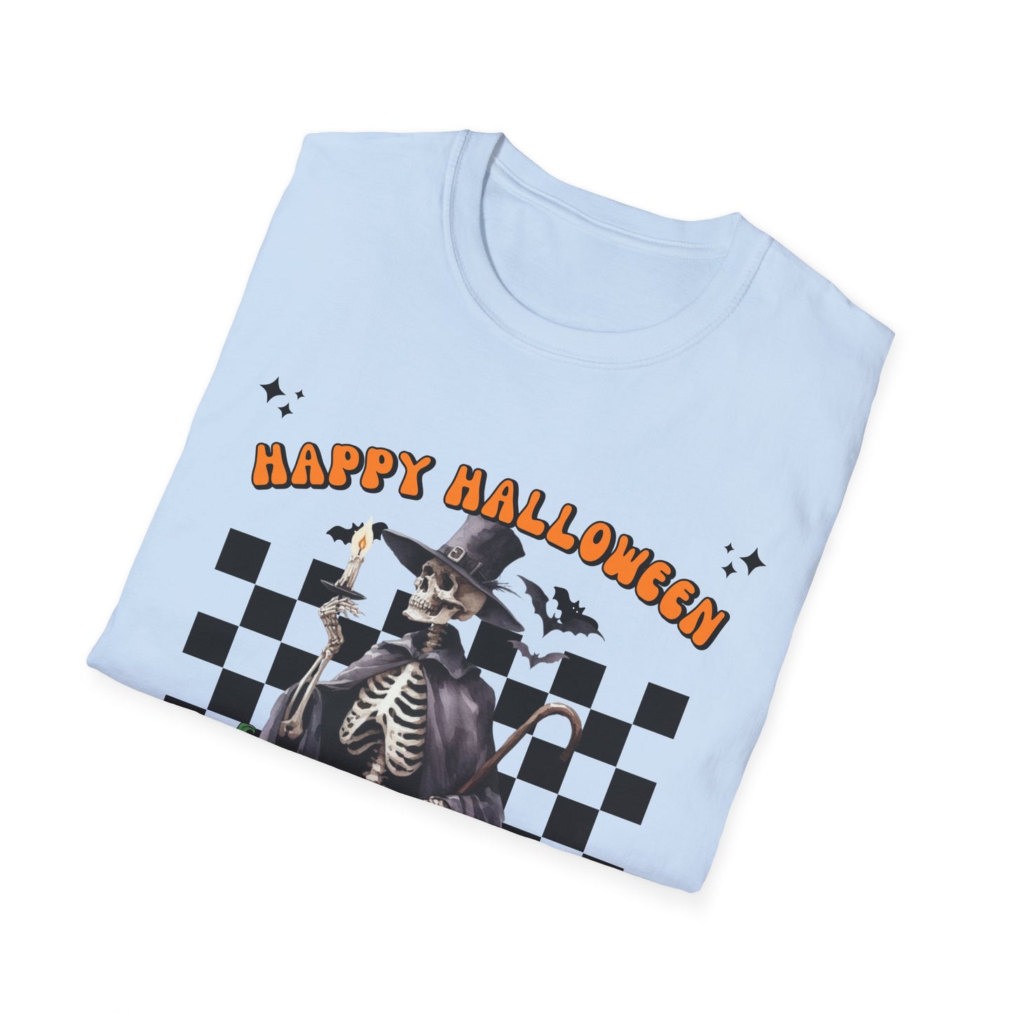 Halloween Skeleton Unisex T-Shirt, Spooky Tee, Cozy Halloween Apparel, Fall Fashion, Trick or Treat Wear, October Celebration Shirt