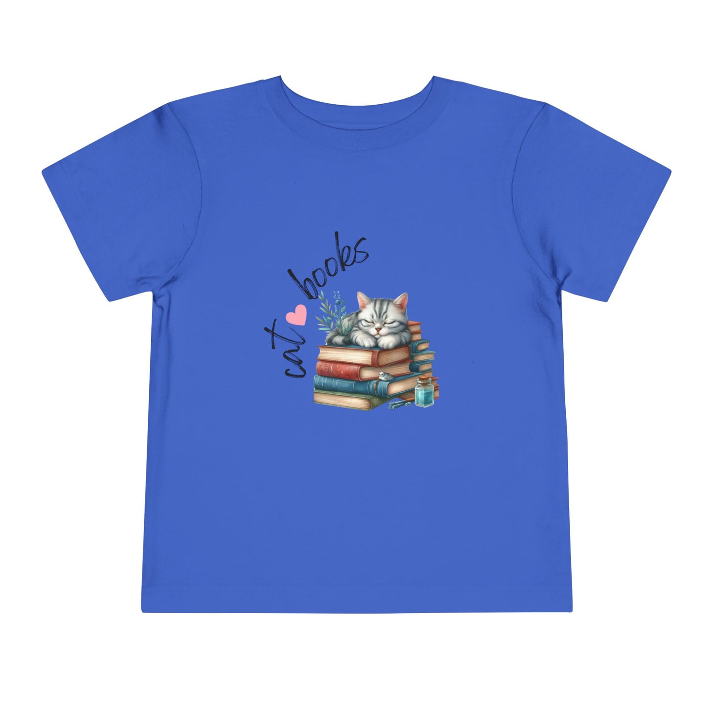 Cute Cat Books Toddler Tee, Kids Cat Lover Shirt, Bookworm Toddler T-Shirt, Gift for Cat Lovers, Fun Children's Apparel