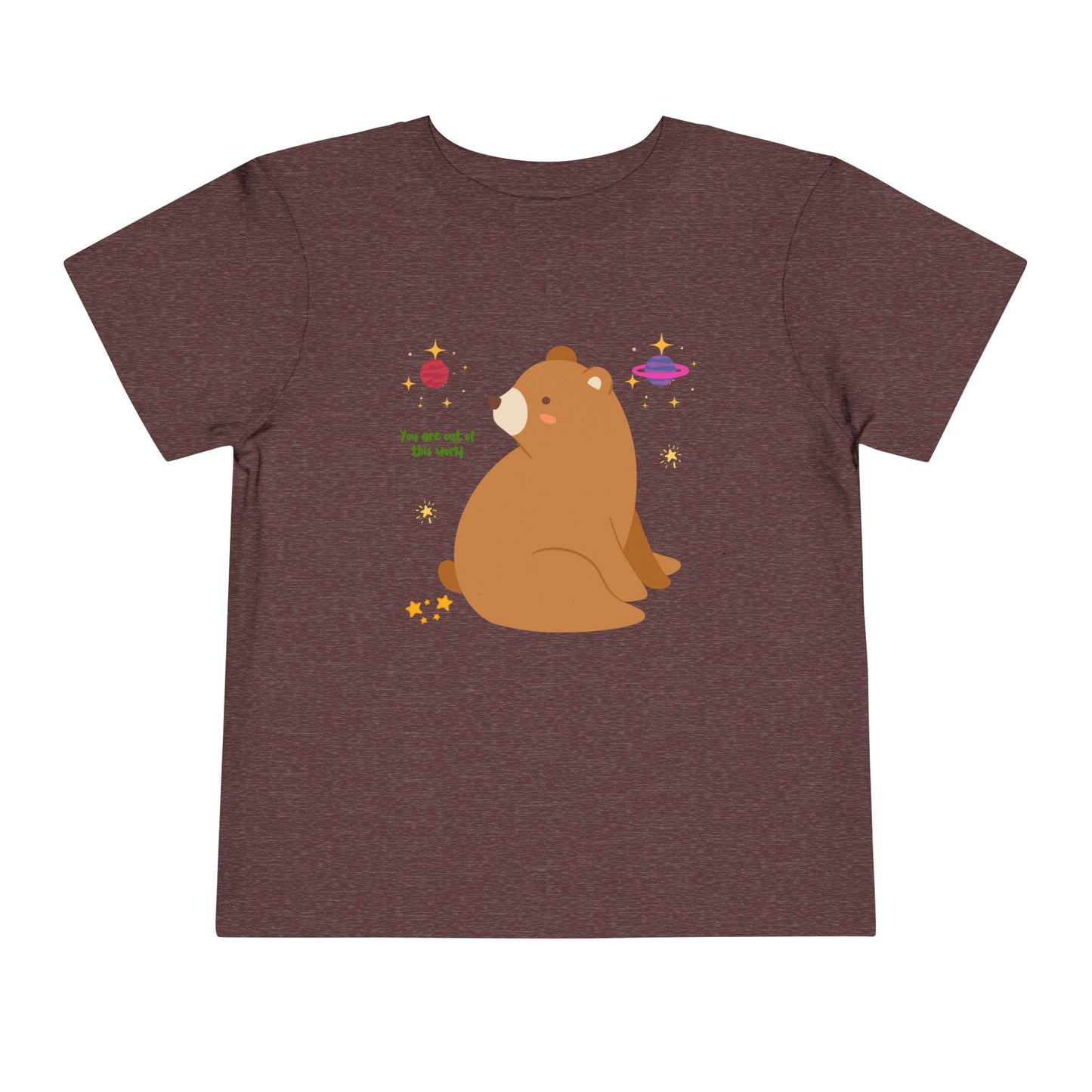 Cosmic Bear Toddler Tee, Cute Kids Shirt, Animal Graphic Tee, Playful Toddler Clothing, Gift for Birthdays, Space-Themed Apparel