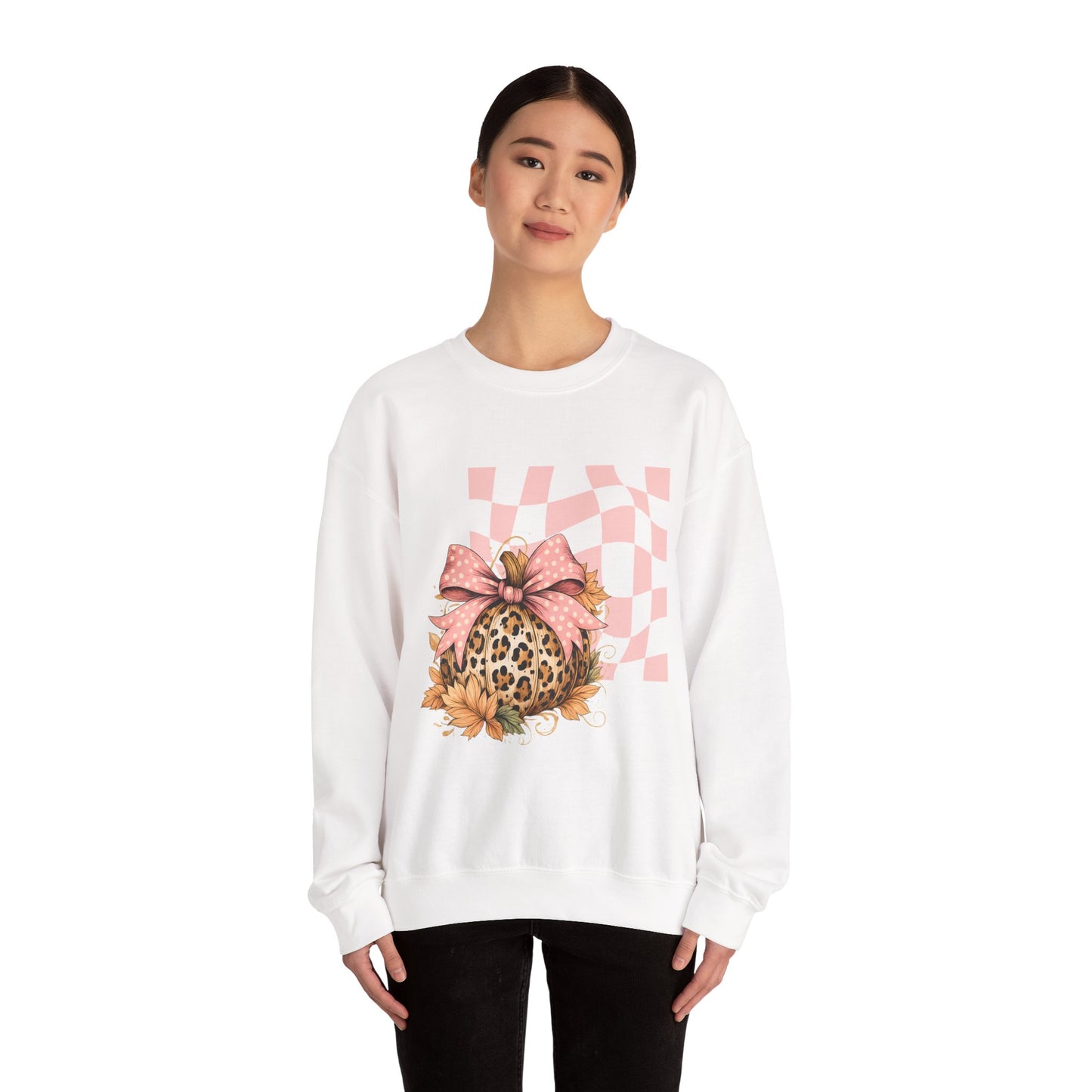 Stylish Leopard Print Crewneck Sweatshirt, Fashionable Outfit, Comfortable Layering, Perfect for Spring, Casual Wear, Gift for Her