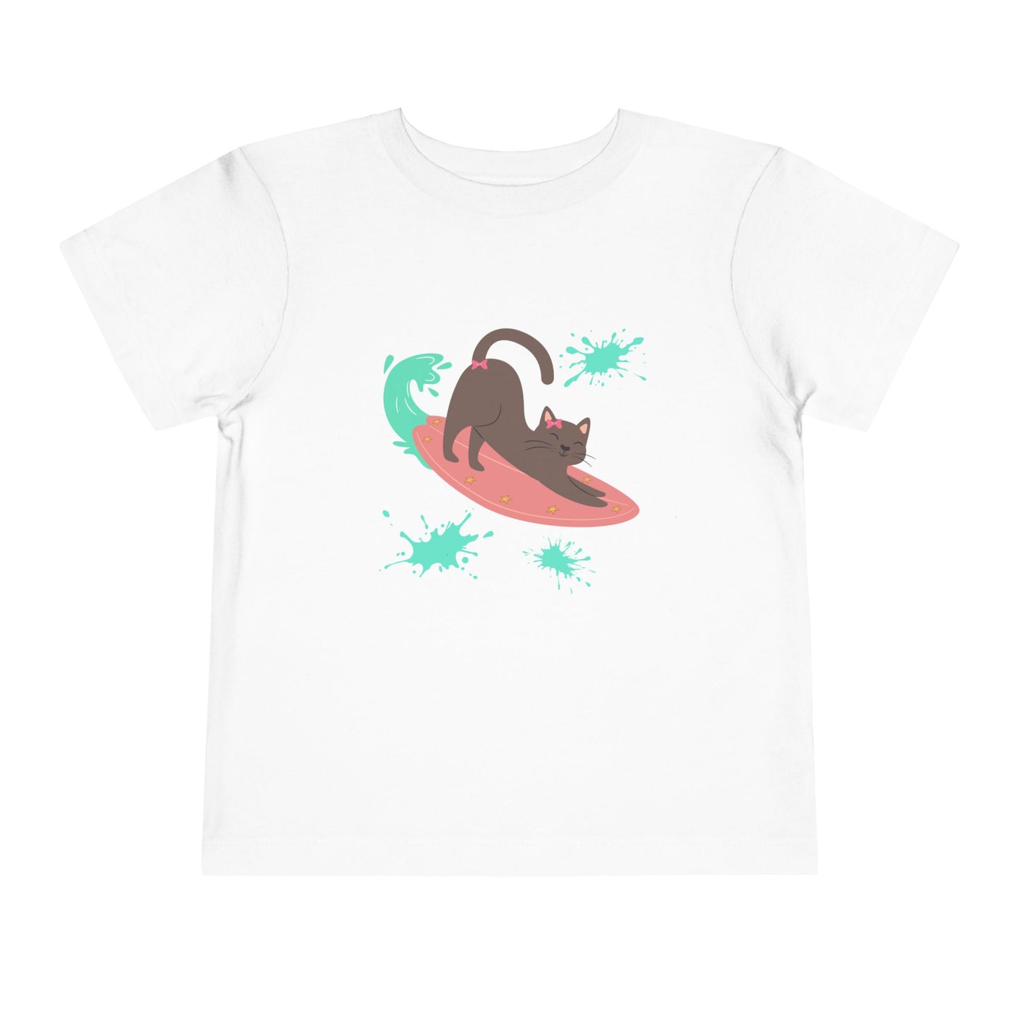 Surfing Cat Toddler Tee, Cute Kids T-Shirt, Summer Wear, Pet Lover Gift, Beach Adventure Shirt