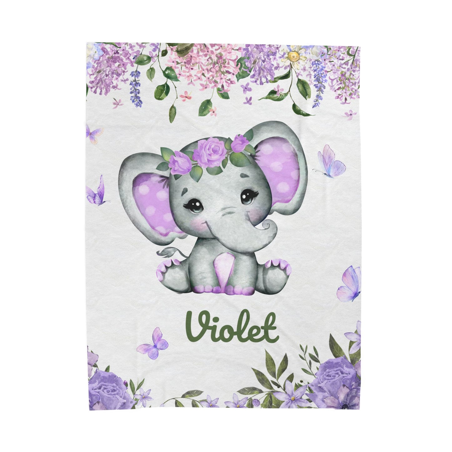 Adorable Elephant Plush Blanket for Kids, Personalized Baby Blanket, Nursery Decor, Soft Comfy Gifts, Toddler Comforter
