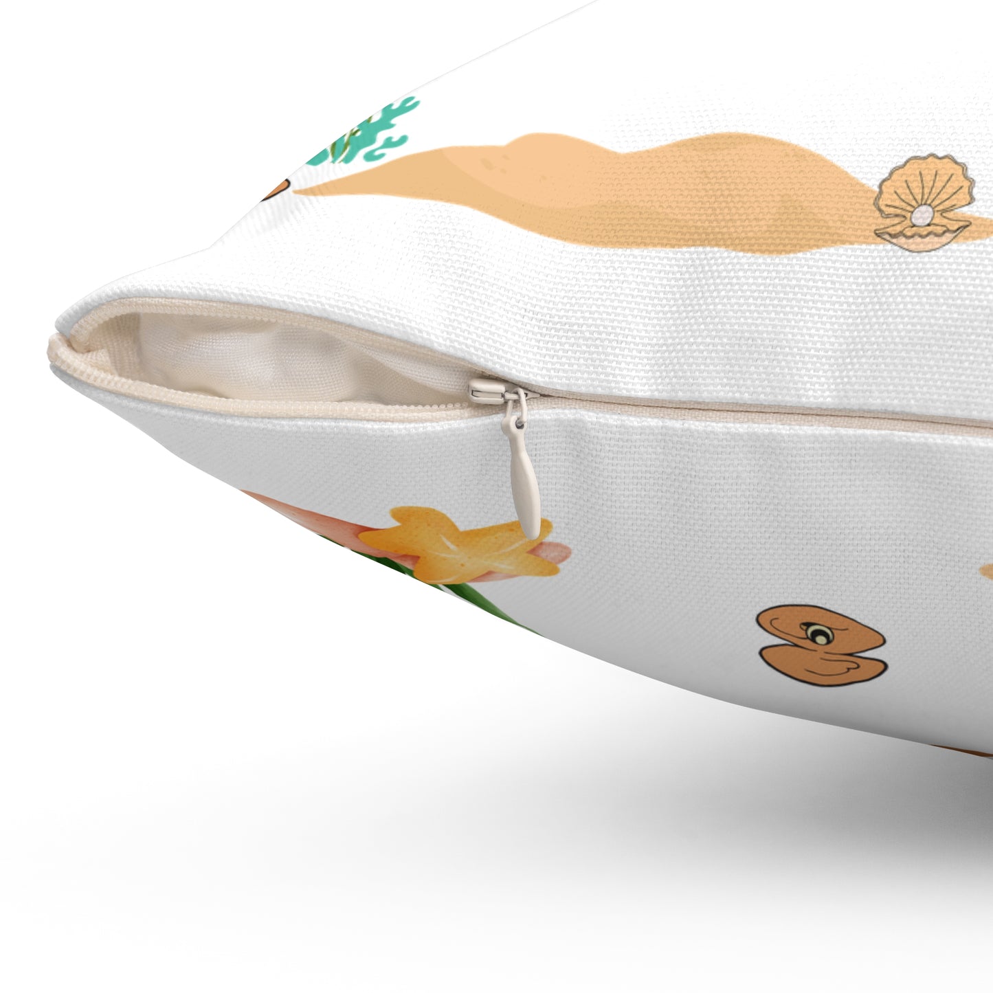 Hermit crab with shell underwater Spun Polyester Square Pillow