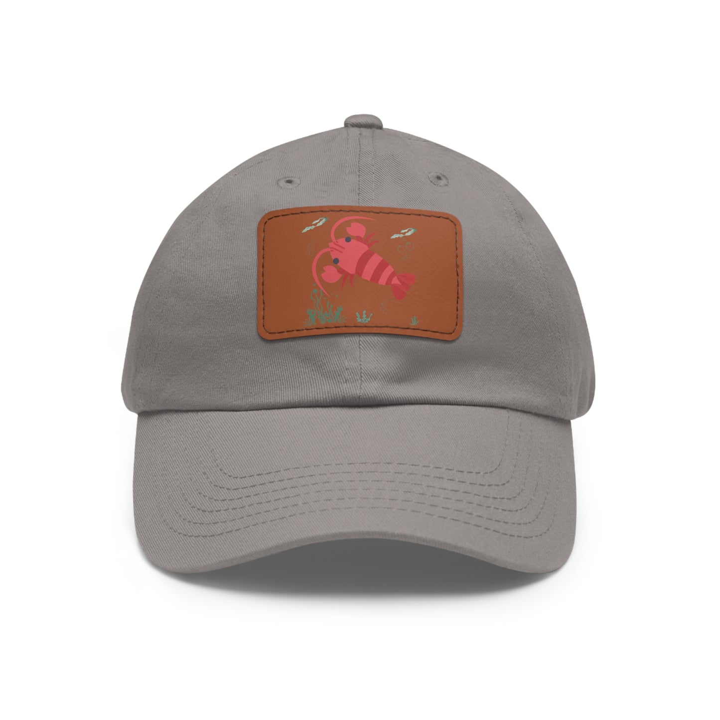 Red crayfish in an aquatic environment Dad Hat with Leather Patch (Rectangle)