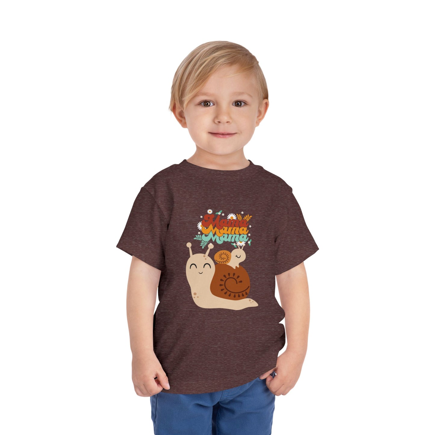 Cute Snail Mama Toddler Short Sleeve Tee, Kids Gift, Toddler Clothing, Birthday Gift, Playful T-Shirt, Baby Shower Gift