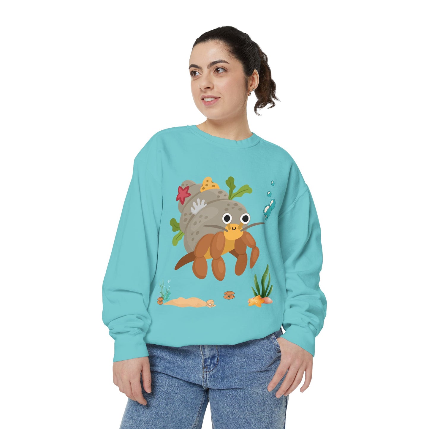 Hermit crab with shell underwater Unisex Garment-Dyed Sweatshirt