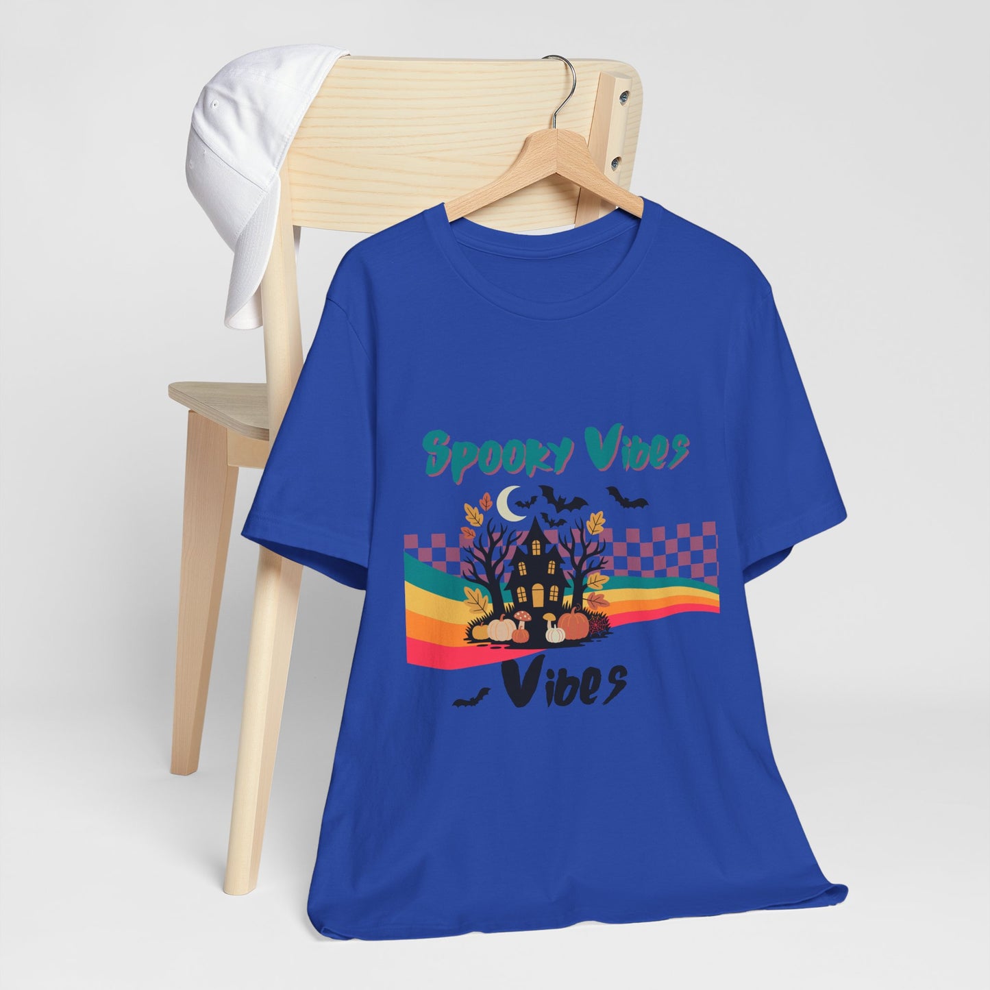Spooky Vibes Graphic Tee, Unisex Halloween Shirt, Fall Fashion, Casual T-Shirt, Unique Gift for Halloween Lovers, Autumn Wardrobe Essential