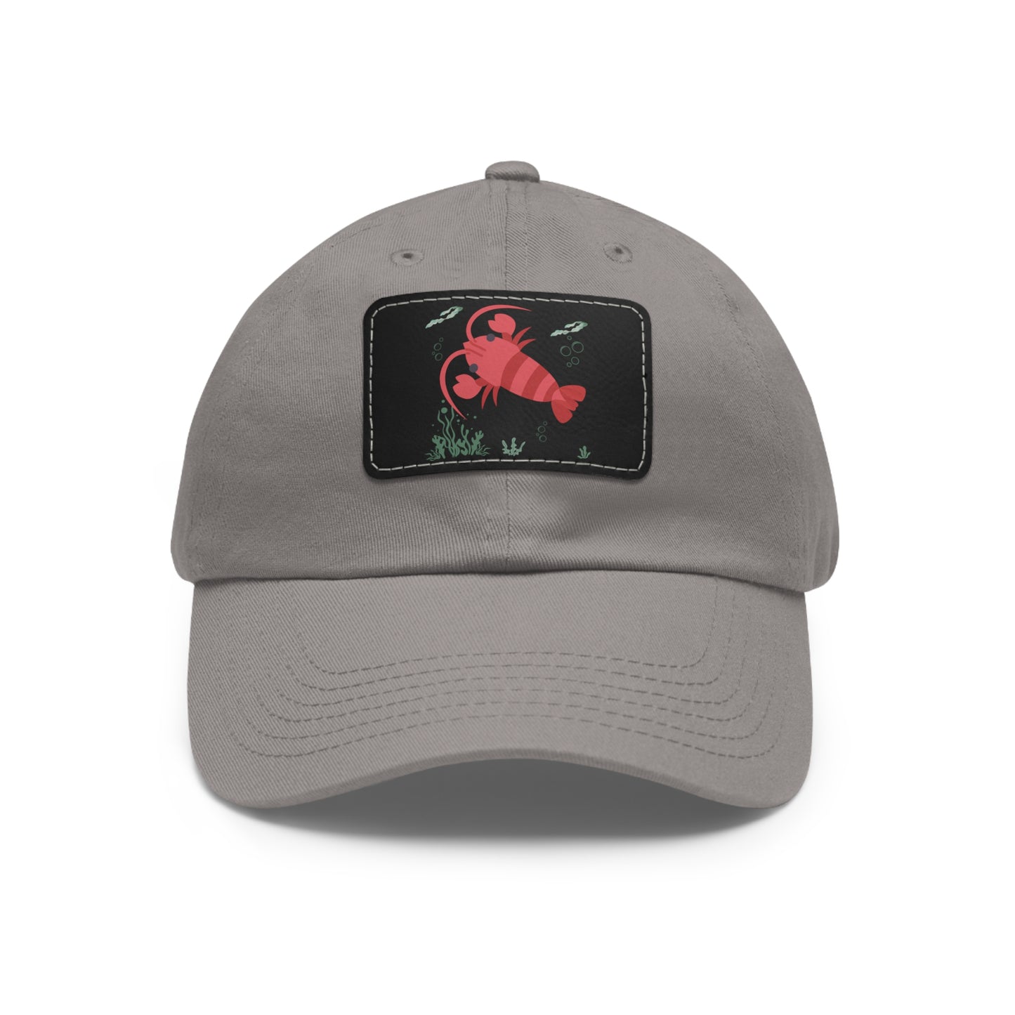 Red crayfish in an aquatic environment Dad Hat with Leather Patch (Rectangle)