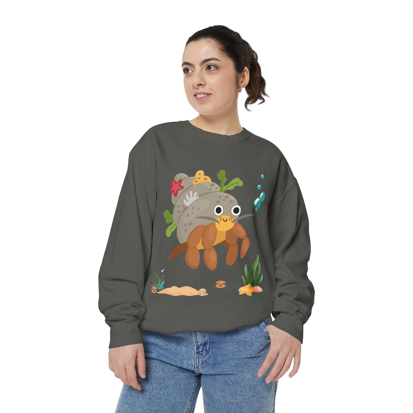 Hermit crab with shell underwater Unisex Garment-Dyed Sweatshirt