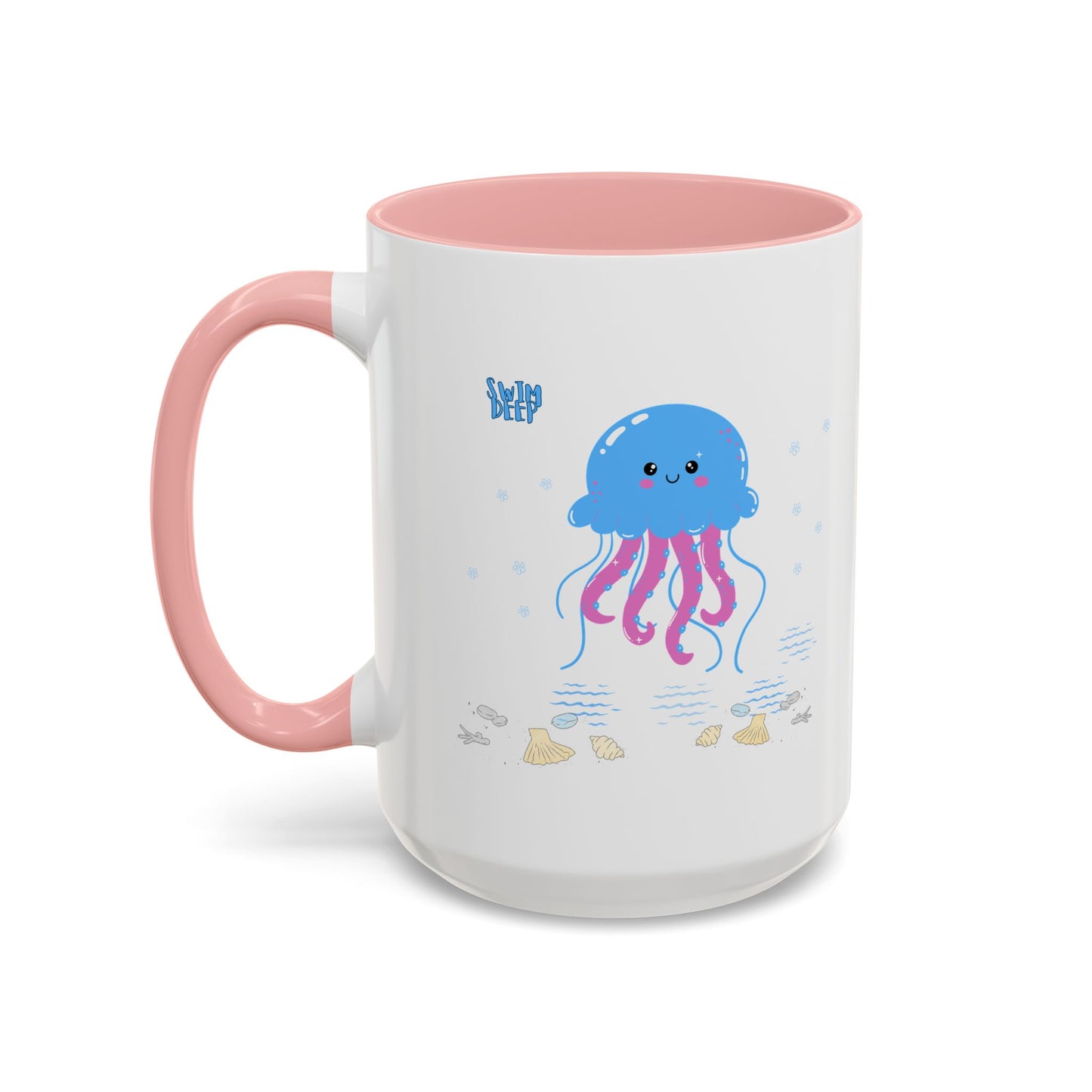 Blue jellyfish with pink tentacles Coffee Mug