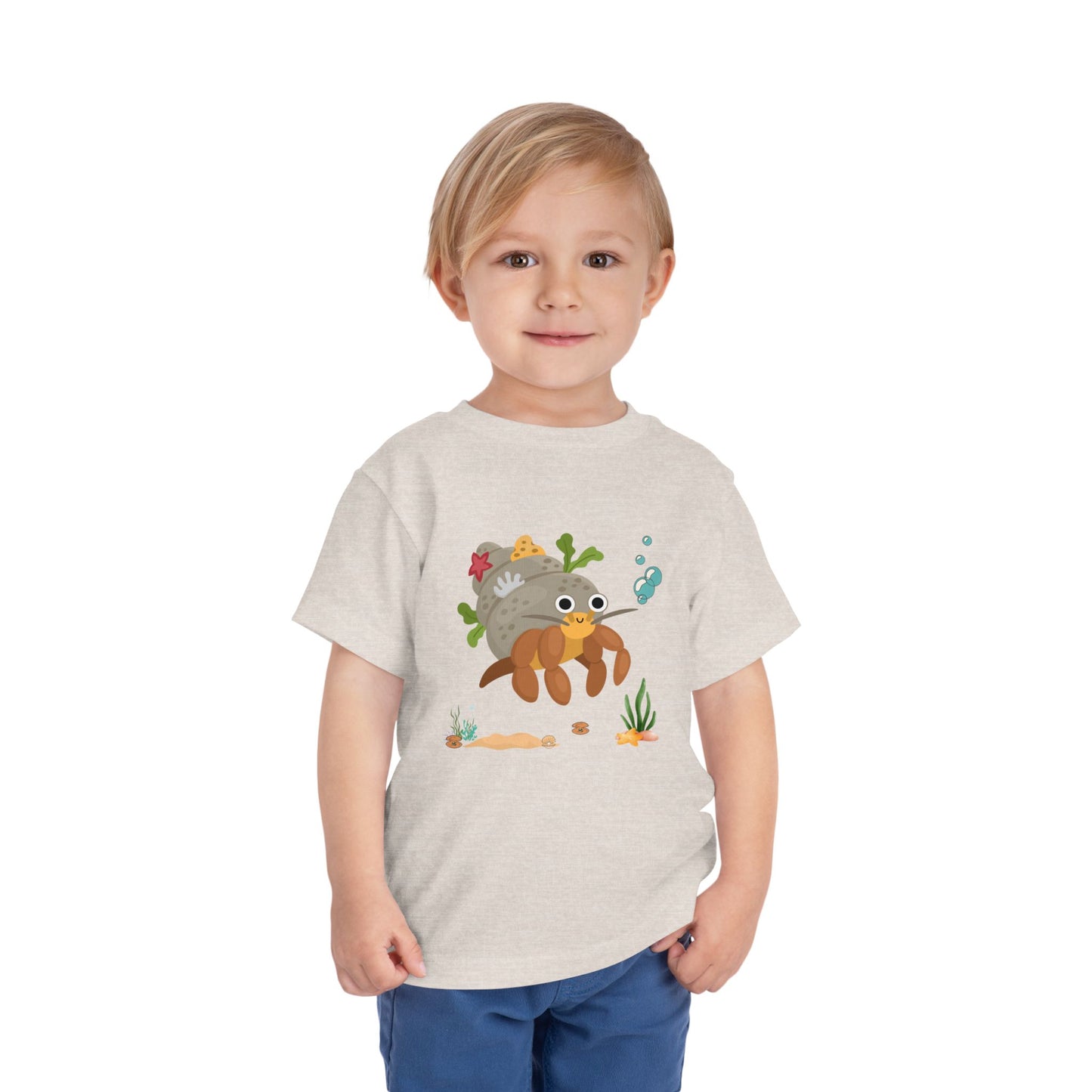 Cute Ocean-Themed Toddler Tee, Cartoon Crab Tee, Summer Playwear, Beach Outfit, Kids Gift, Toddler Beach Shirt
