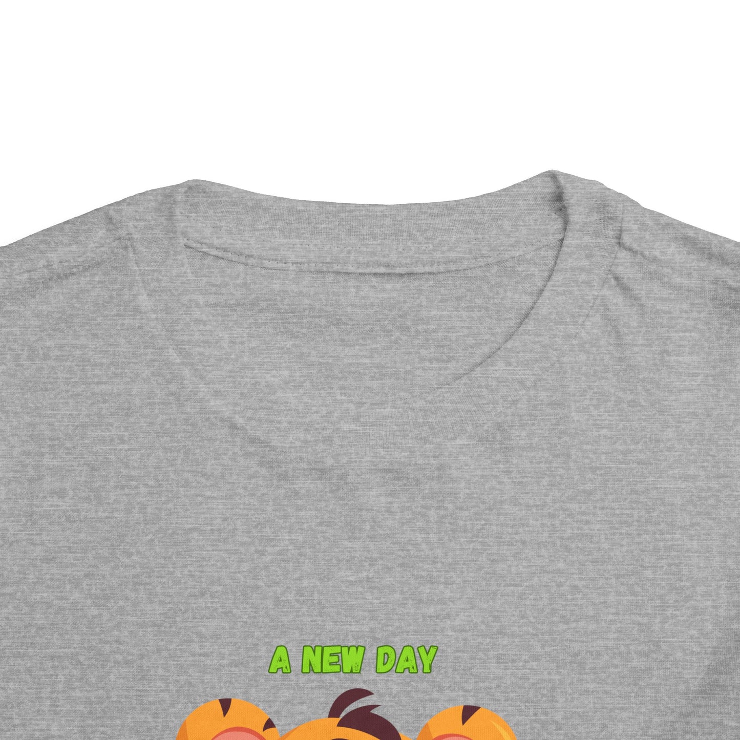 Adorable Toddler Tiger Tee, Cute Animal Tee for Kids, Birthday Gift, Playtime Shirt, Baby Shower Gift, A New Day A New Cheer