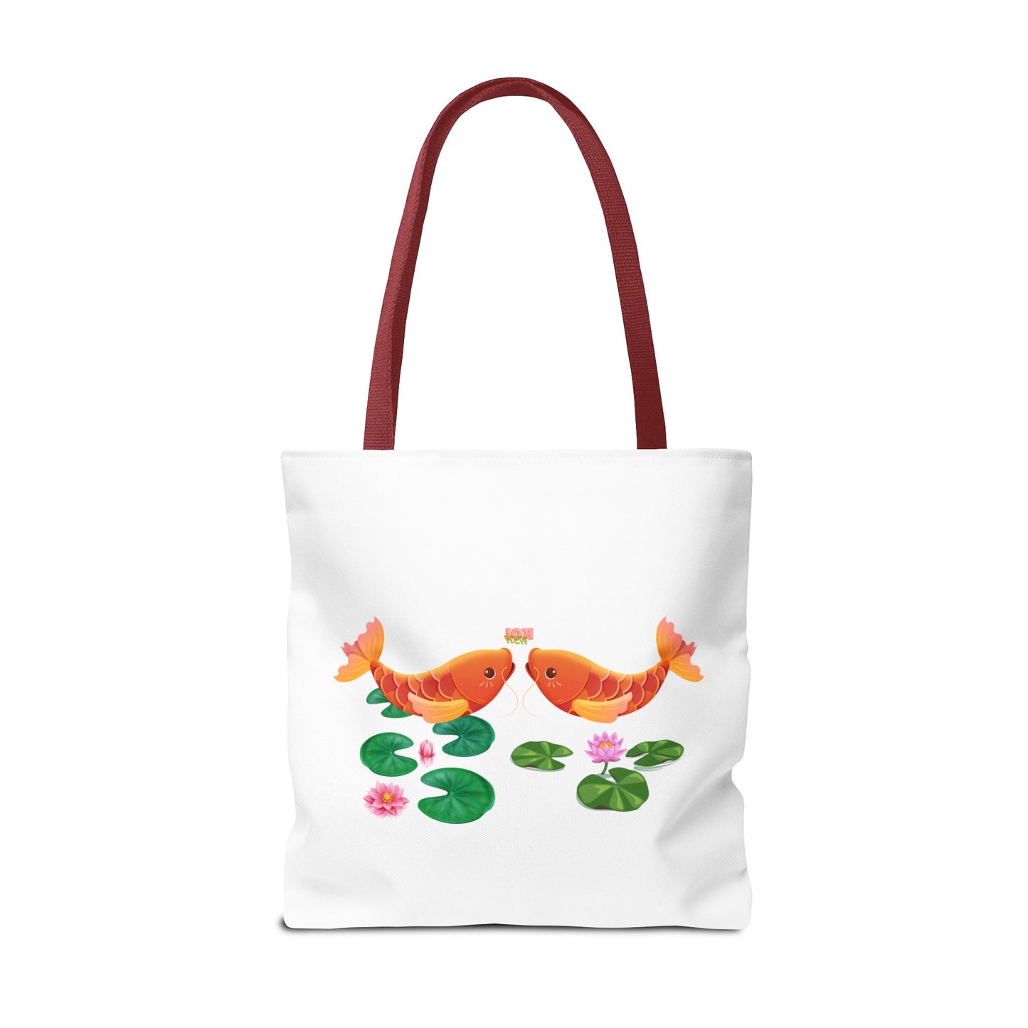 Golden koi fish with lotus flowers Tote Bag
