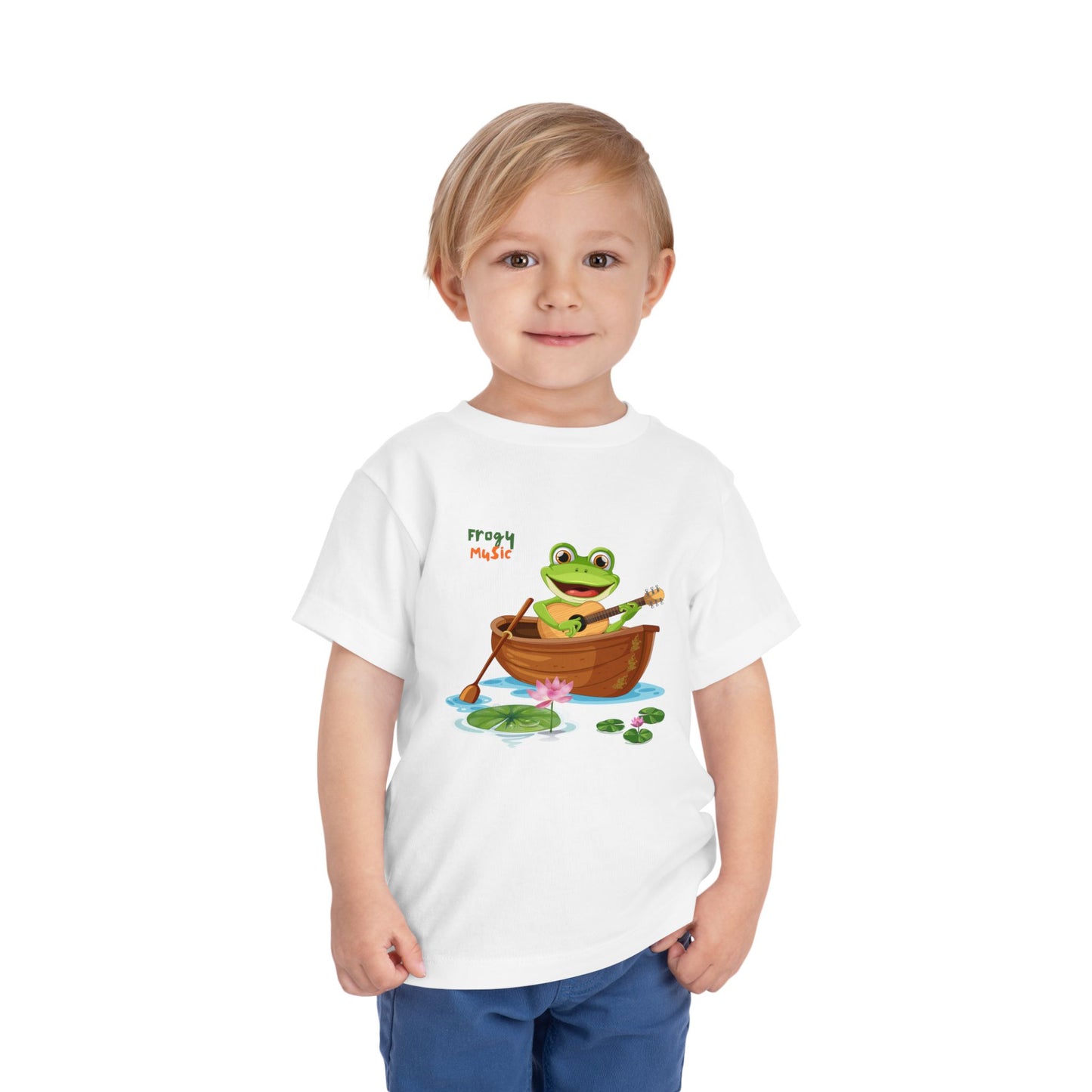 Musical Frog Toddler Tee, Cute Gift for Kids, Fun Summer Wear, Birthday Present, Playful Tee for Little Ones