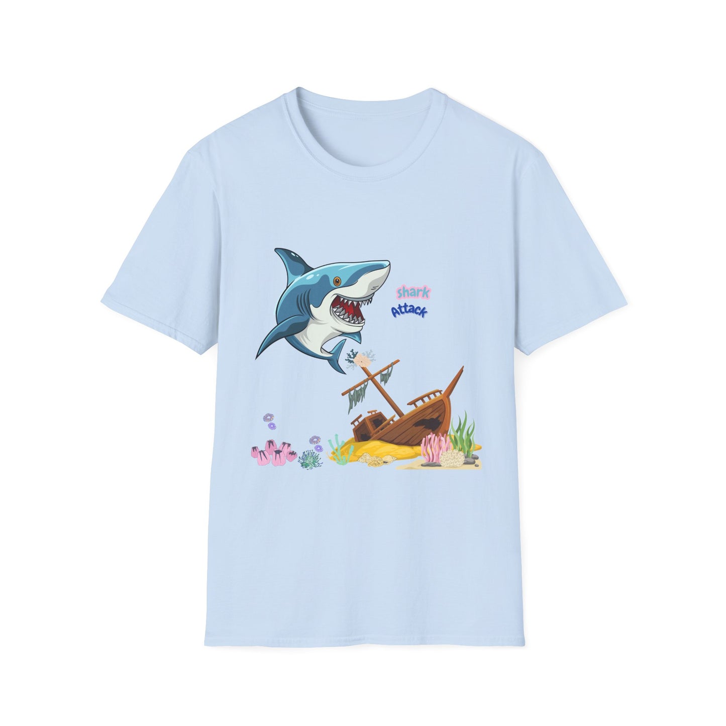 Shark Attack Graphic T-Shirt, Fun Summer Tee, Beach Vacation Top, Gift for Ocean Lovers, Marine Life Apparel