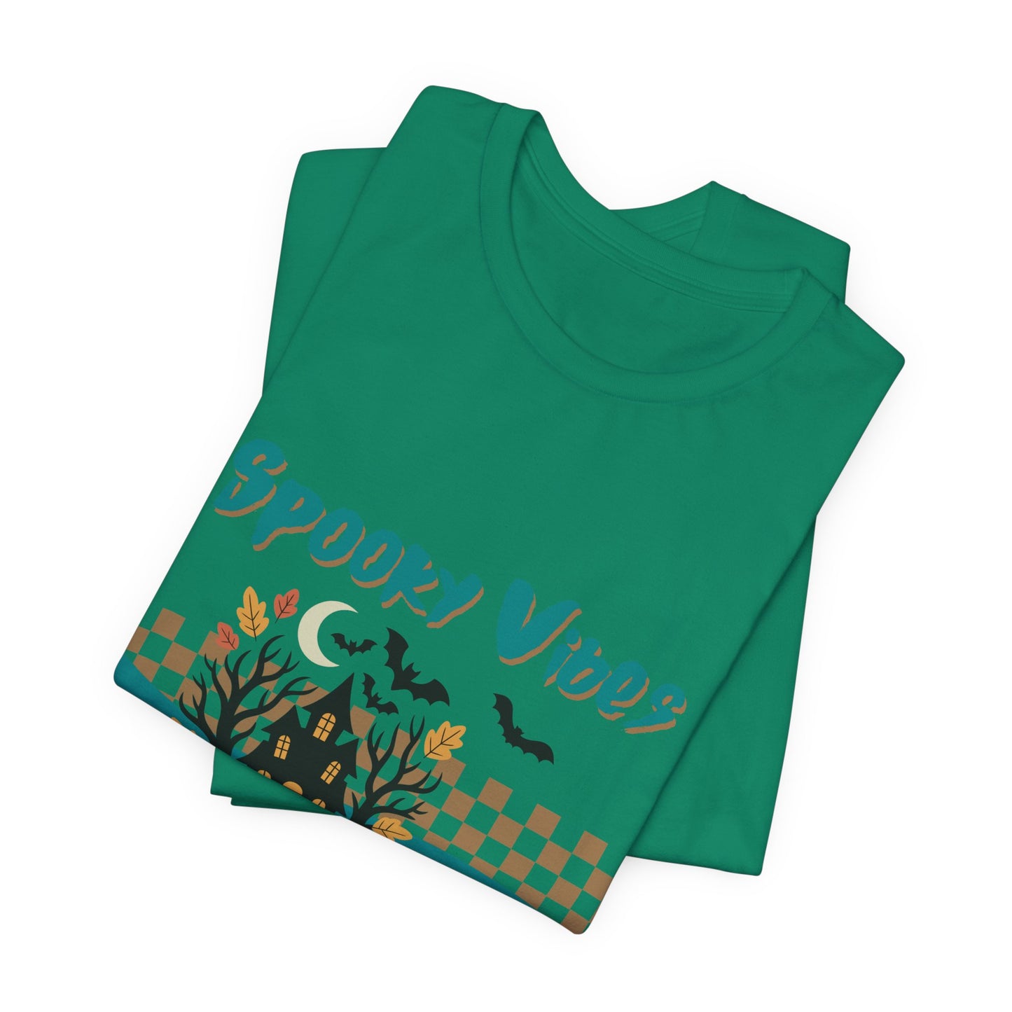 Spooky Vibes Graphic Tee, Unisex Halloween Shirt, Fall Fashion, Casual T-Shirt, Unique Gift for Halloween Lovers, Autumn Wardrobe Essential