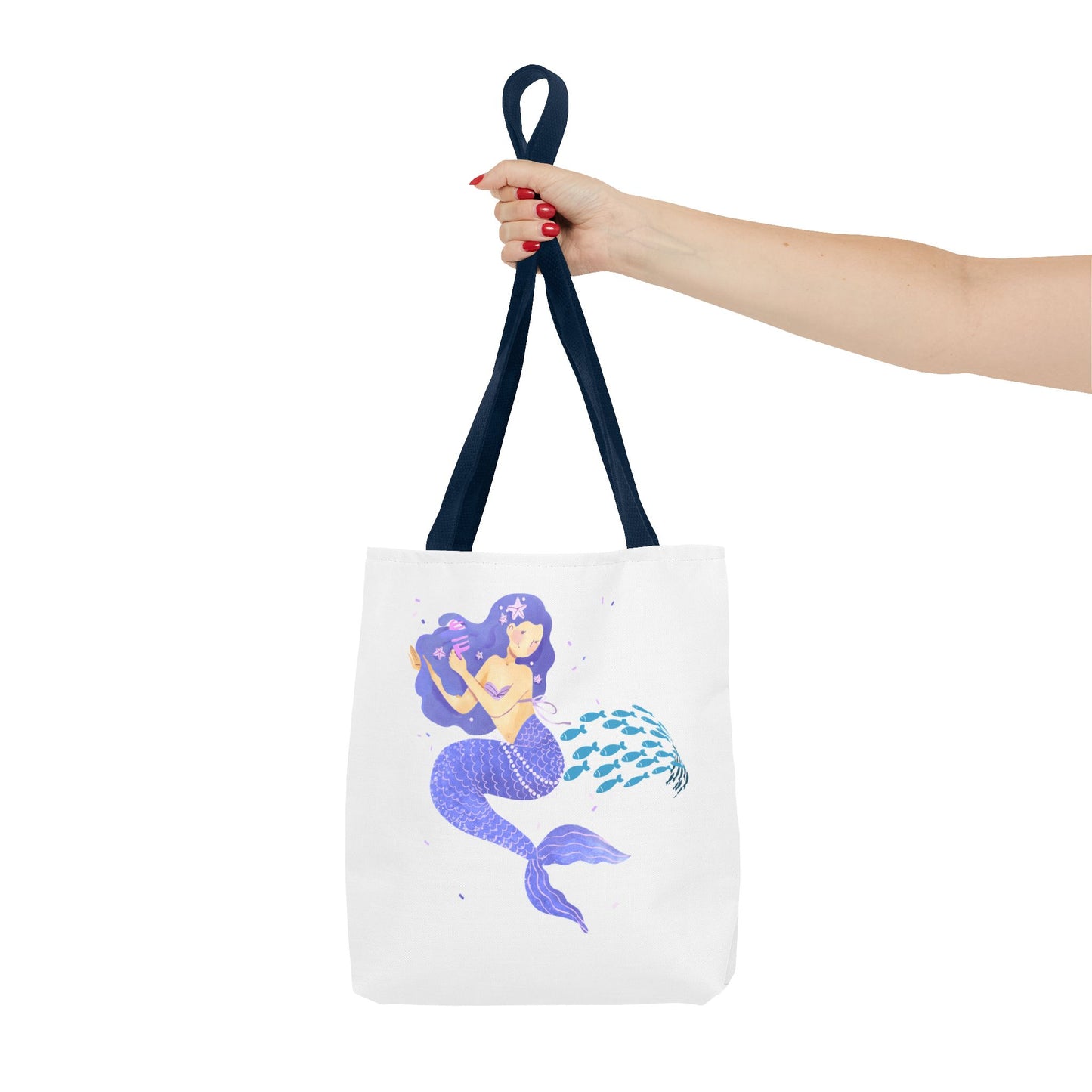 The mermaid and her school fish Tote Bag
