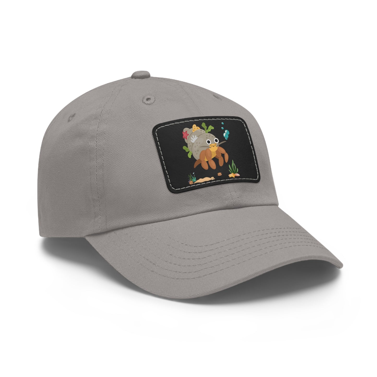 Hermit crab with shell underwater Dad Hat with Leather Patch (Rectangle)