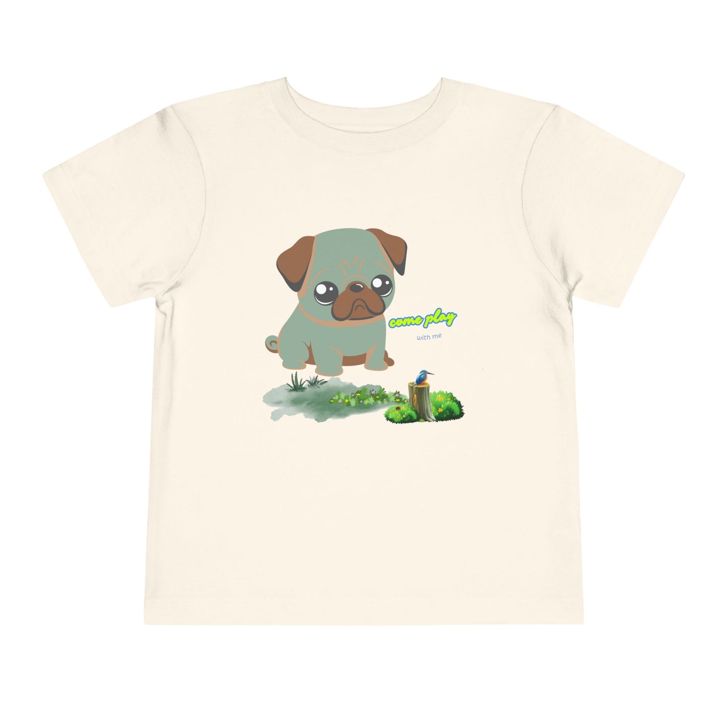Cute Pug Toddler Tee, Adorable Dog Shirt, Kids Animal Tee, Gift for Dog Lovers, Cute Toddler Clothing, Playful Summer Outfit