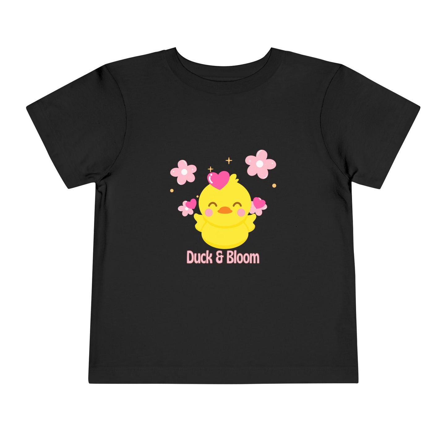 Cute Duck & Bloom Toddler Tee, Kid's Play Shirt, Toddler Summer Tee, Baby Shower Gift, Fun Spring Outfit