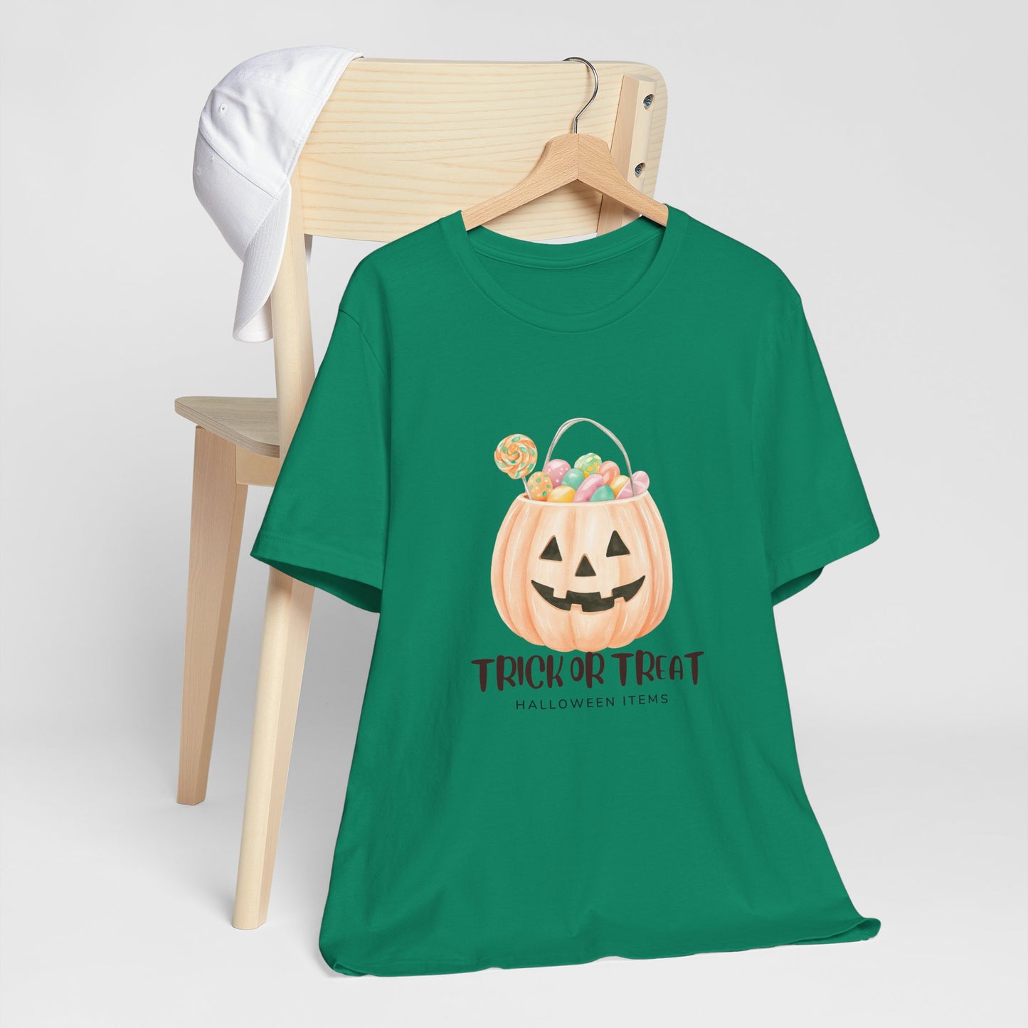Halloween Trick or Treat T-Shirt, Unisex Graphic Tee, Fall Wardrobe Addition, Perfect for Halloween Parties, Spooky Season Wear