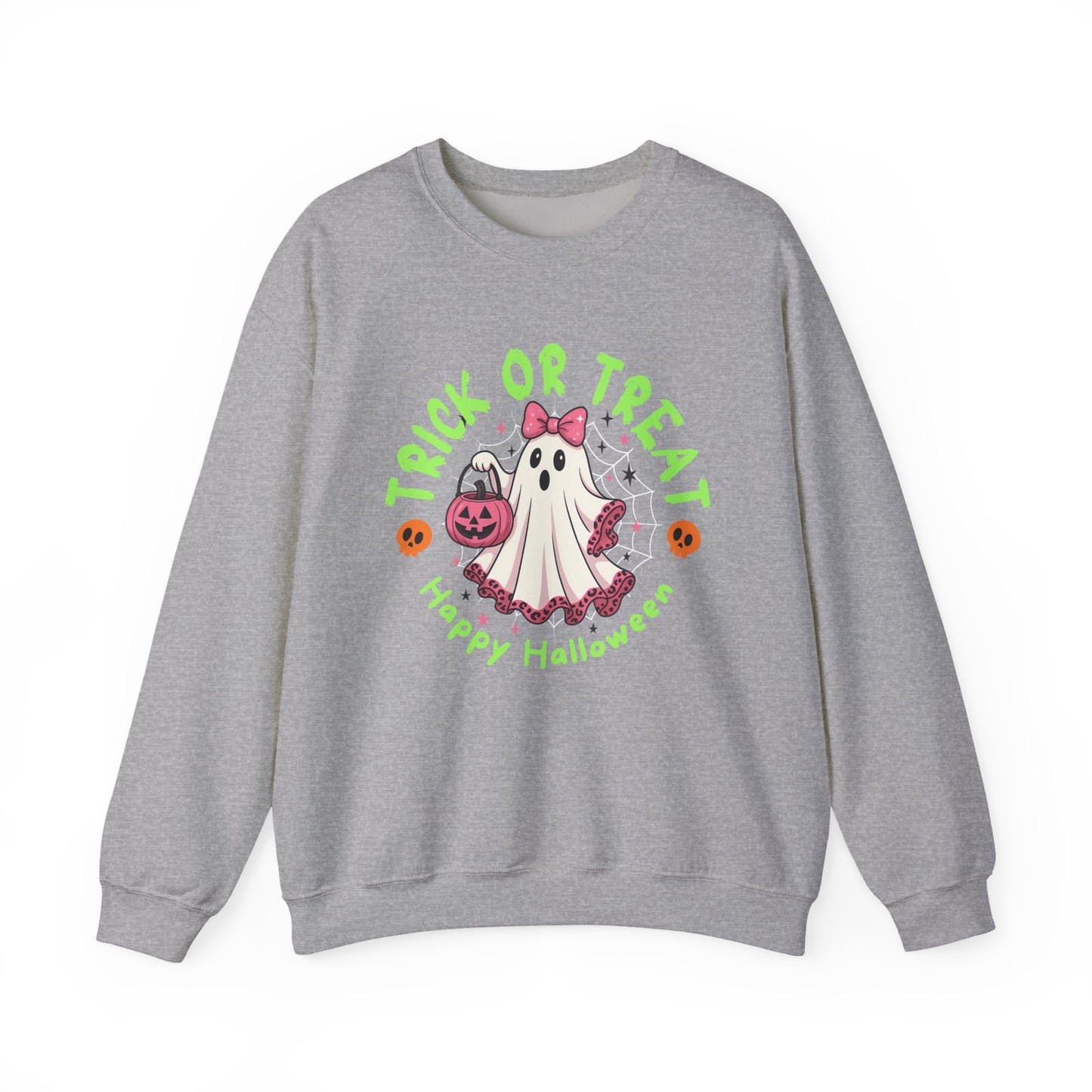 Halloween Crewneck Sweatshirt, Trick or Treat Sweatshirt, Cute Ghost Sweatshirt, Fall Fashion, Halloween Costume