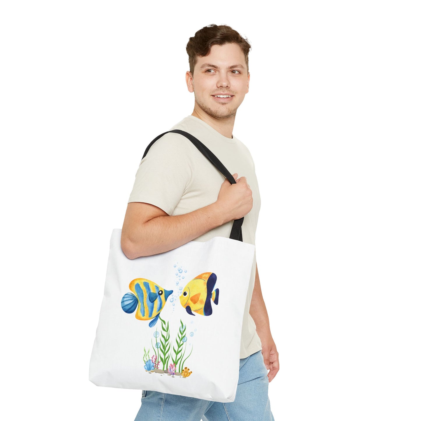 Two fish greet in underwater Tote Bag