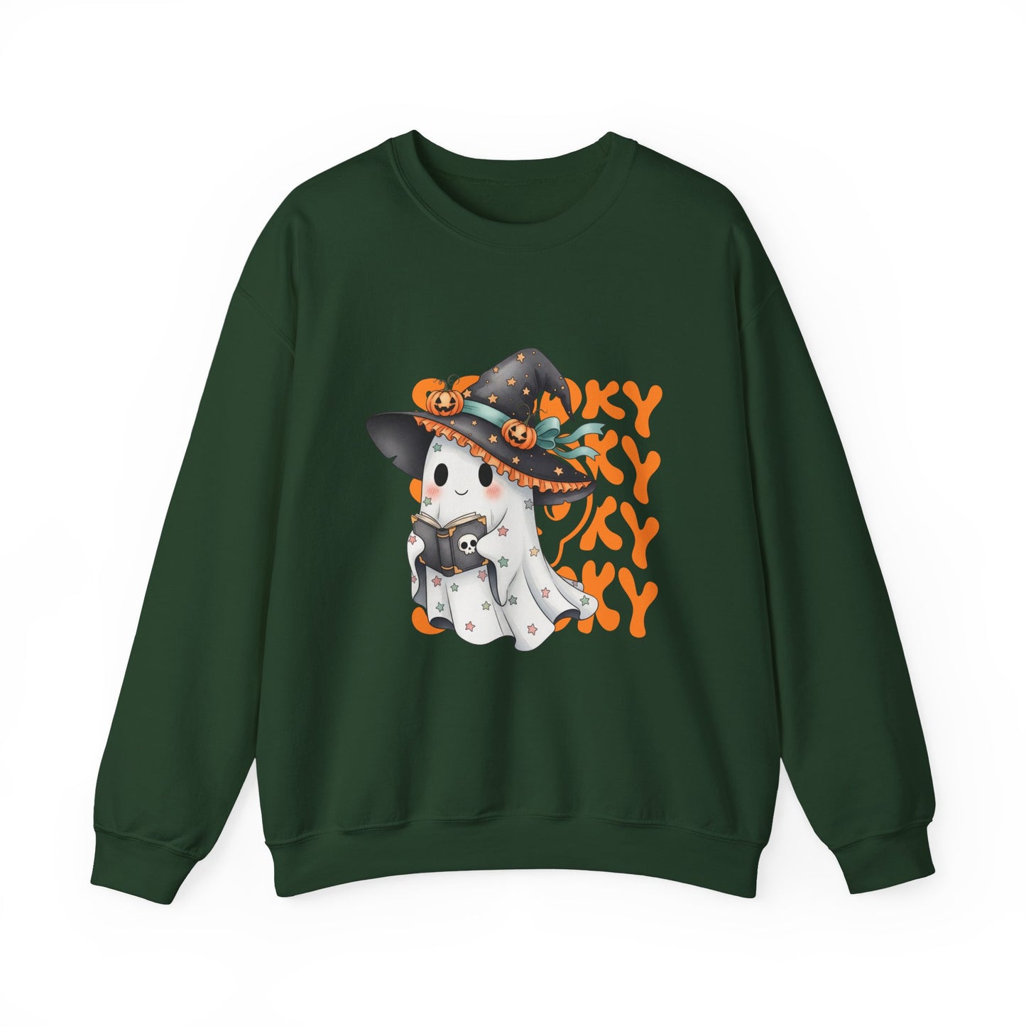 Halloween Ghost Sweatshirt, Cozy Sweatshirt, Fall Fashion, Unisex Crewneck, Spooky Season Apparel, Halloween Gift
