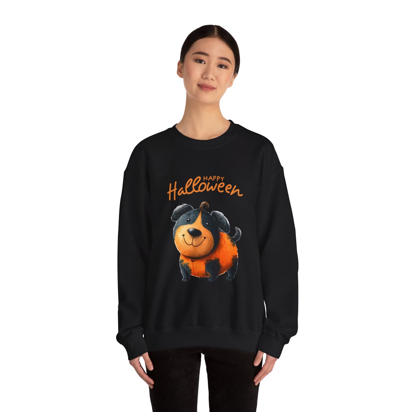 Halloween Dog Sweatshirt, Cozy Unisex Crewneck for Fall, Pet Lovers Gift, October Celebration Apparel, Cute Halloween Top