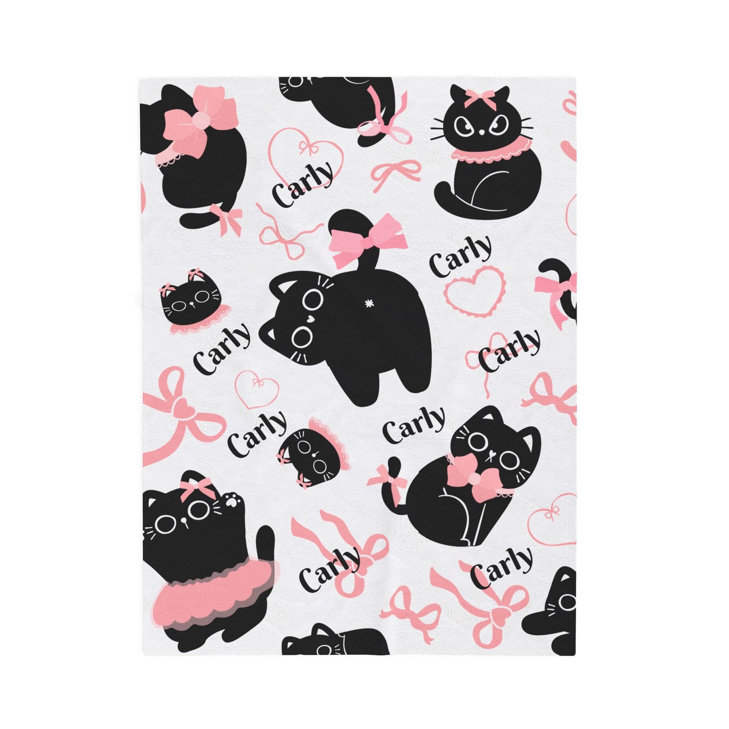 Cuddly Cat-Themed Velveteen Plush Blanket | Cozy Cat Lover Gift, Cute Home Decor, Birthday, Cat-Themed Decor, Soft Throw Blanket