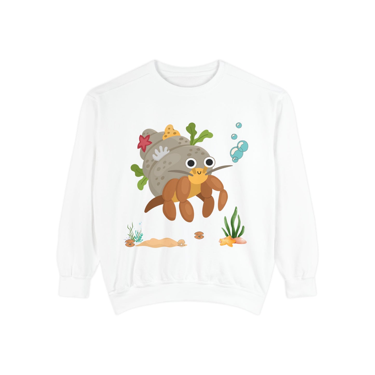 Hermit crab with shell underwater Unisex Garment-Dyed Sweatshirt
