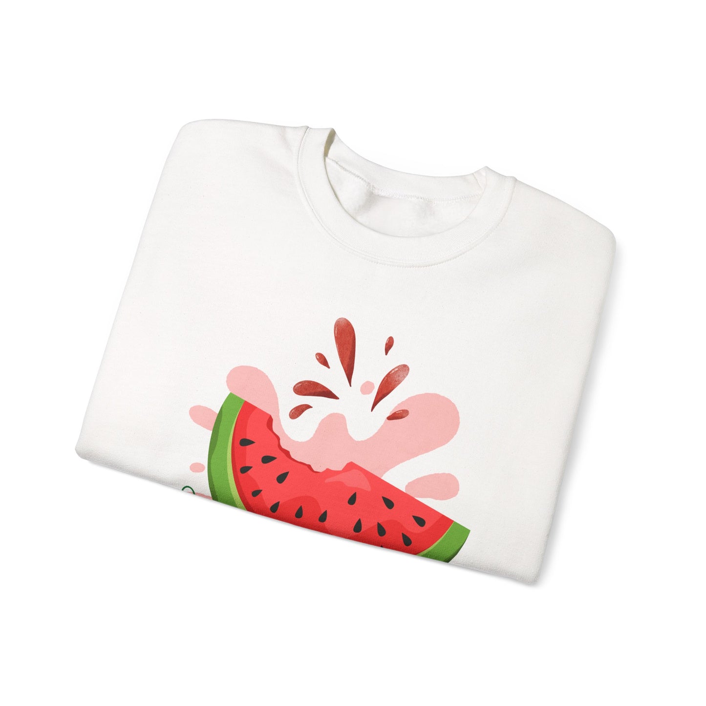 Watermelon Splash Unisex Crewneck Sweatshirt, Summer Vibes Sweatshirt, Cute Fruit Apparel, Gift for Friends, Cute Trendy Sweatshirt