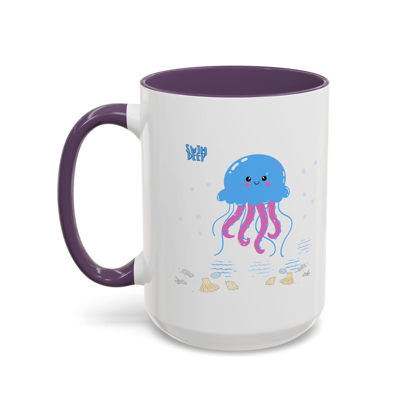 Blue jellyfish with pink tentacles Coffee Mug
