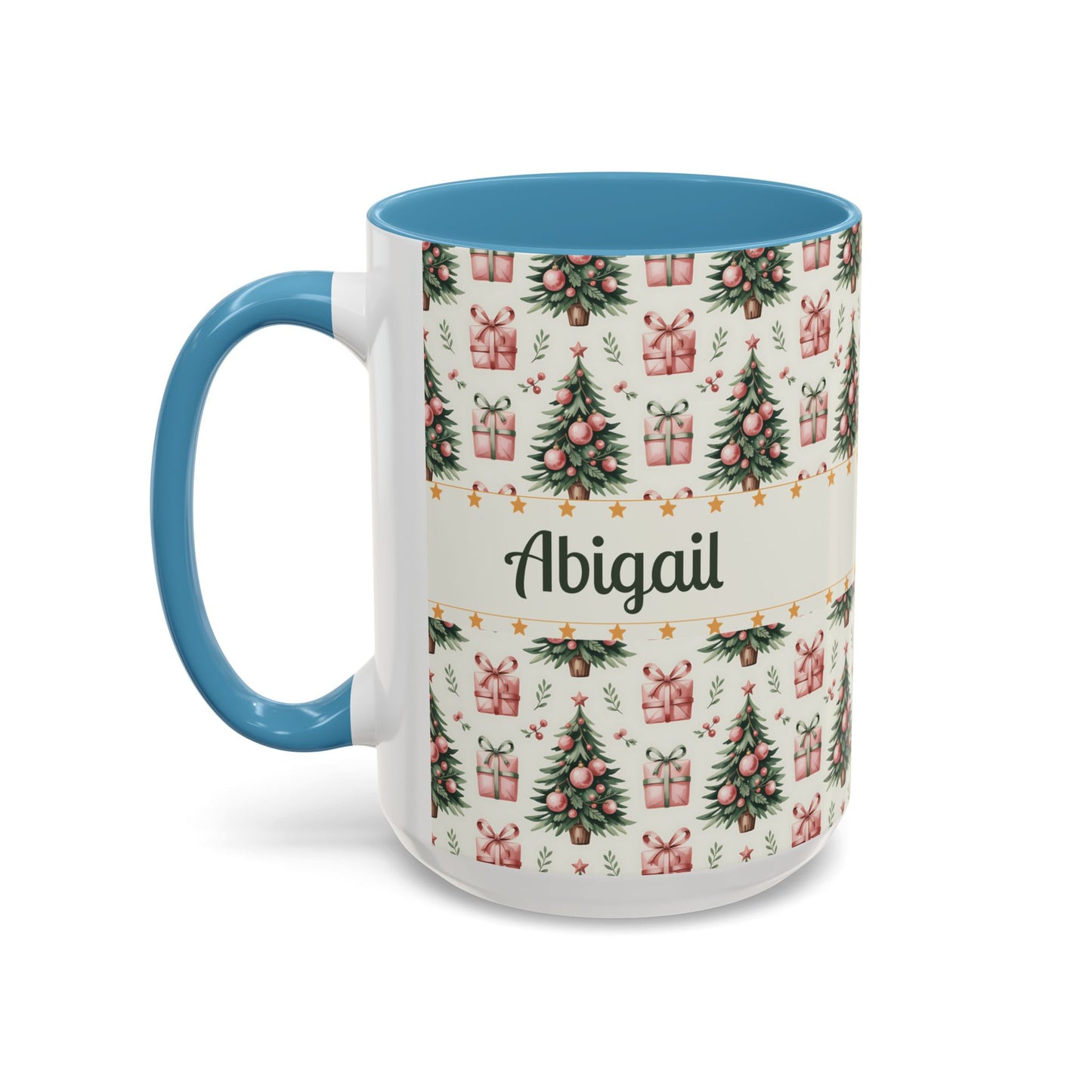 Personalized Christmas Accent Coffee Mug - Holiday Gift, Custom Name Mug, Festive Drinkware, Winter Celebrations, Home Decor