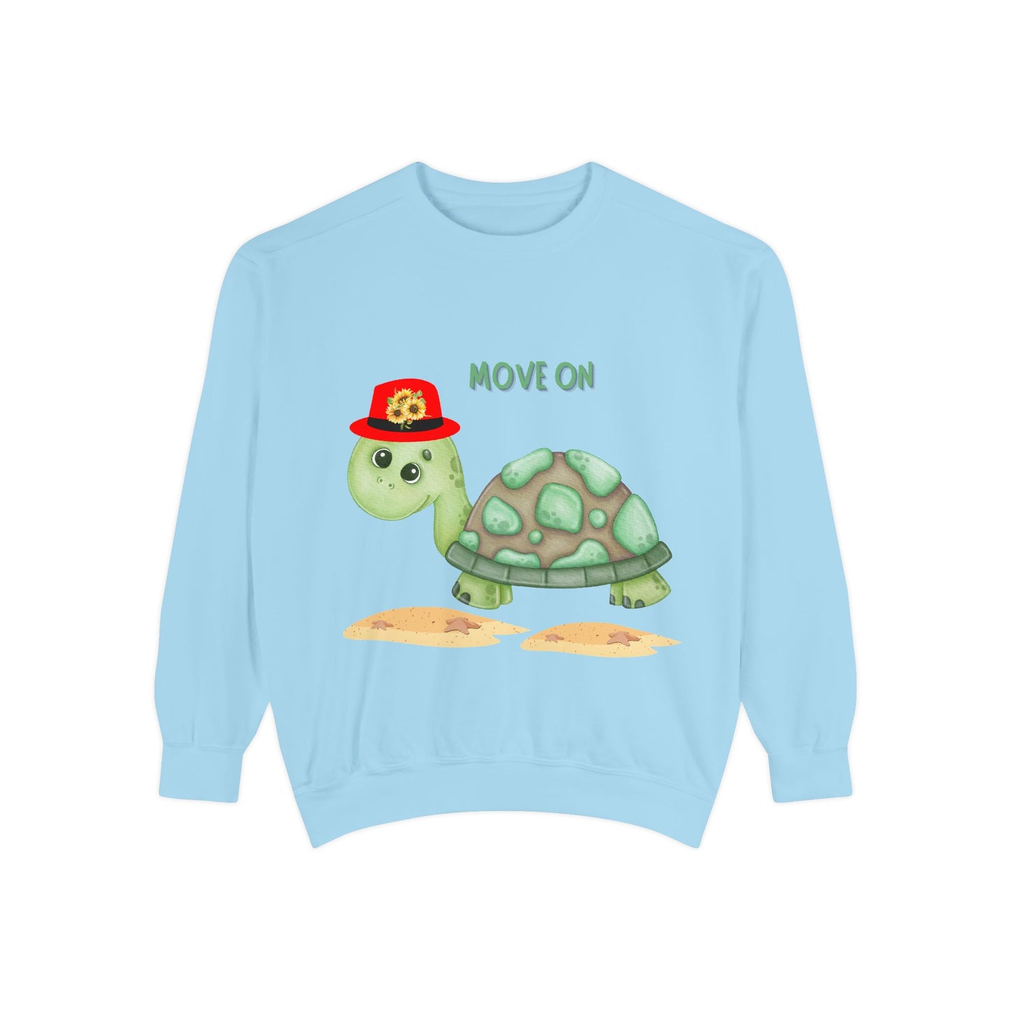 Turtle with a sunflower hat Unisex Garment-Dyed Sweatshirt