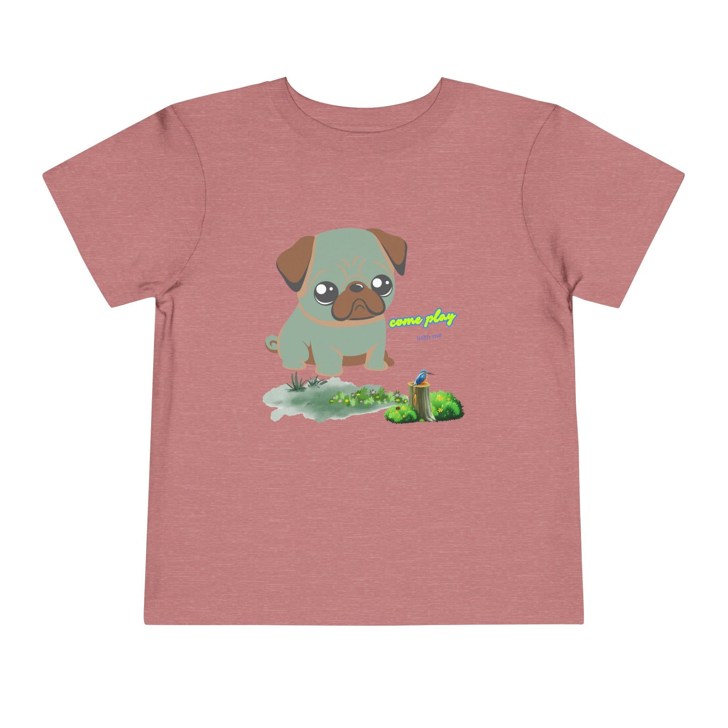 Cute Pug Toddler Tee, Adorable Dog Shirt, Kids Animal Tee, Gift for Dog Lovers, Cute Toddler Clothing, Playful Summer Outfit