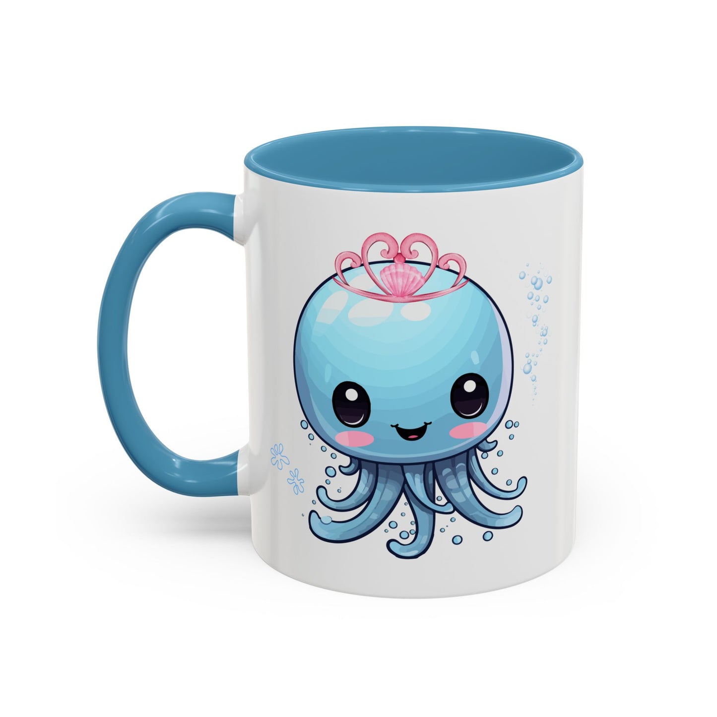Blue jellyfish with a pink tiara Coffee Mug