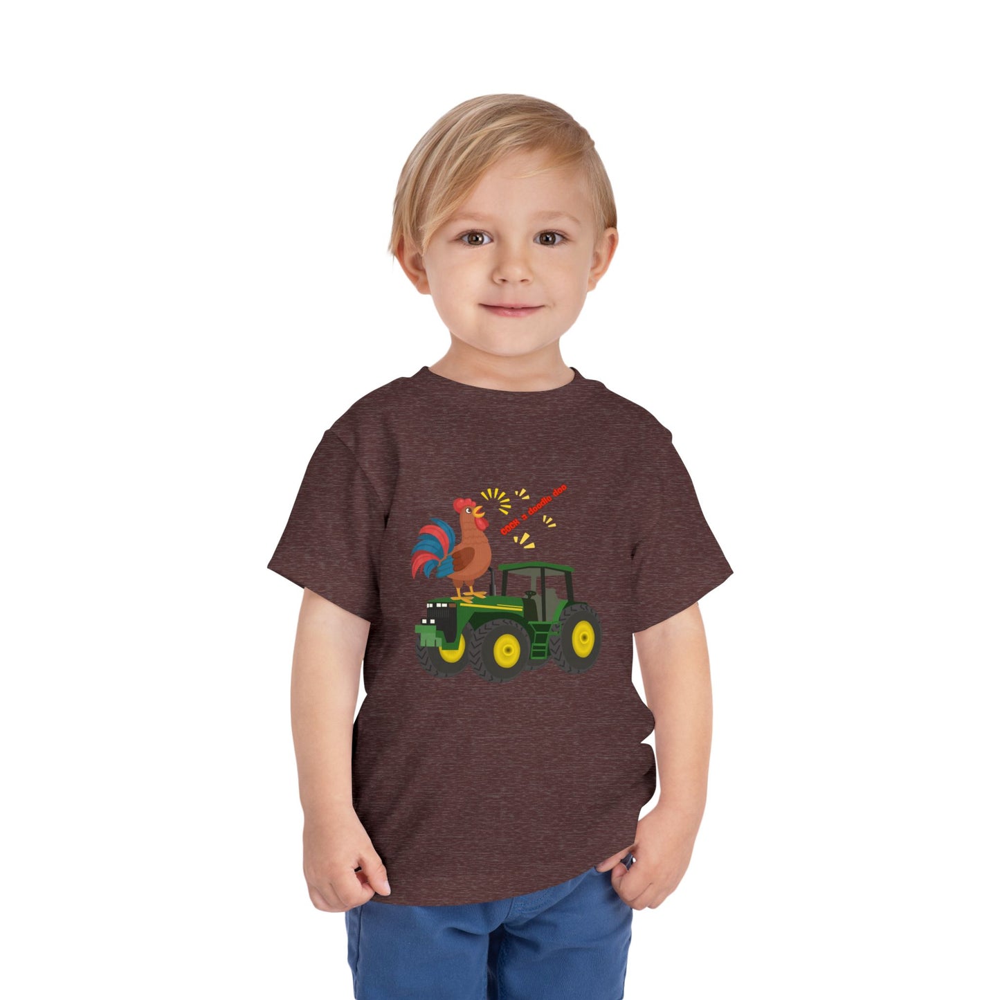 Rooster & Tractor Toddler Tee - Farm Animal Shirt, Cute Toddler Outfit, Birthday Gift, Kids Apparel, Farm Themed Clothing