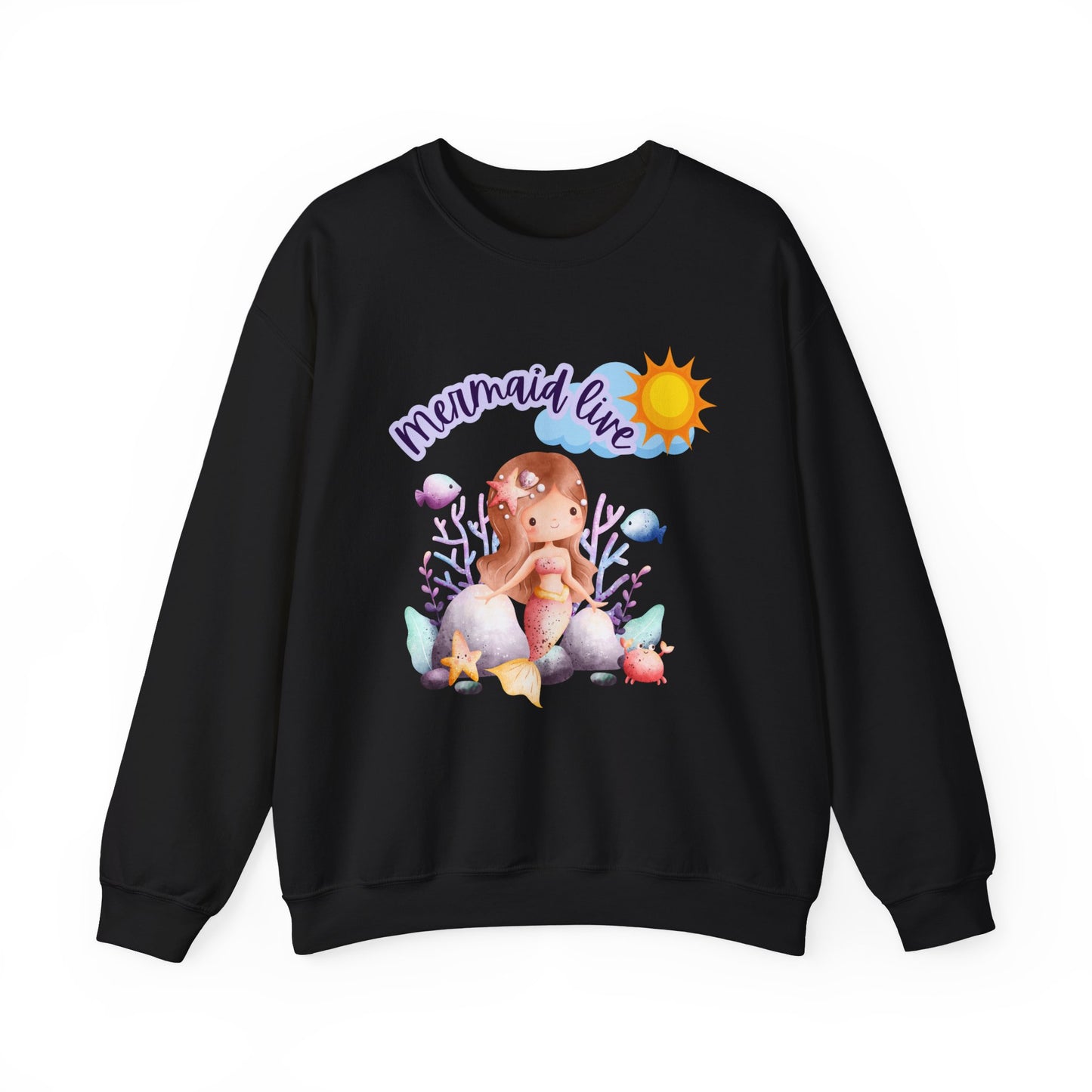 Mermaid Vibes Crewneck Sweatshirt | Cozy Gift for Sea Lovers, Beach Days, Casual Wear, Birthday, Summer
