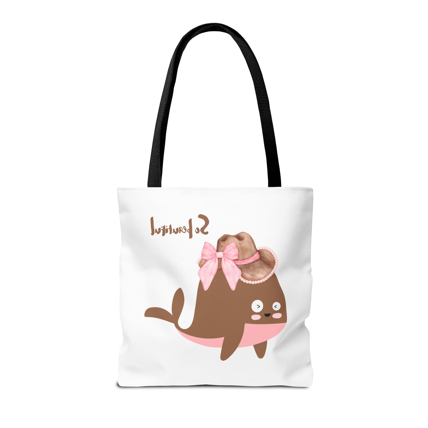 Whale wearing a cowboy hat with a pink bow Tote Bag