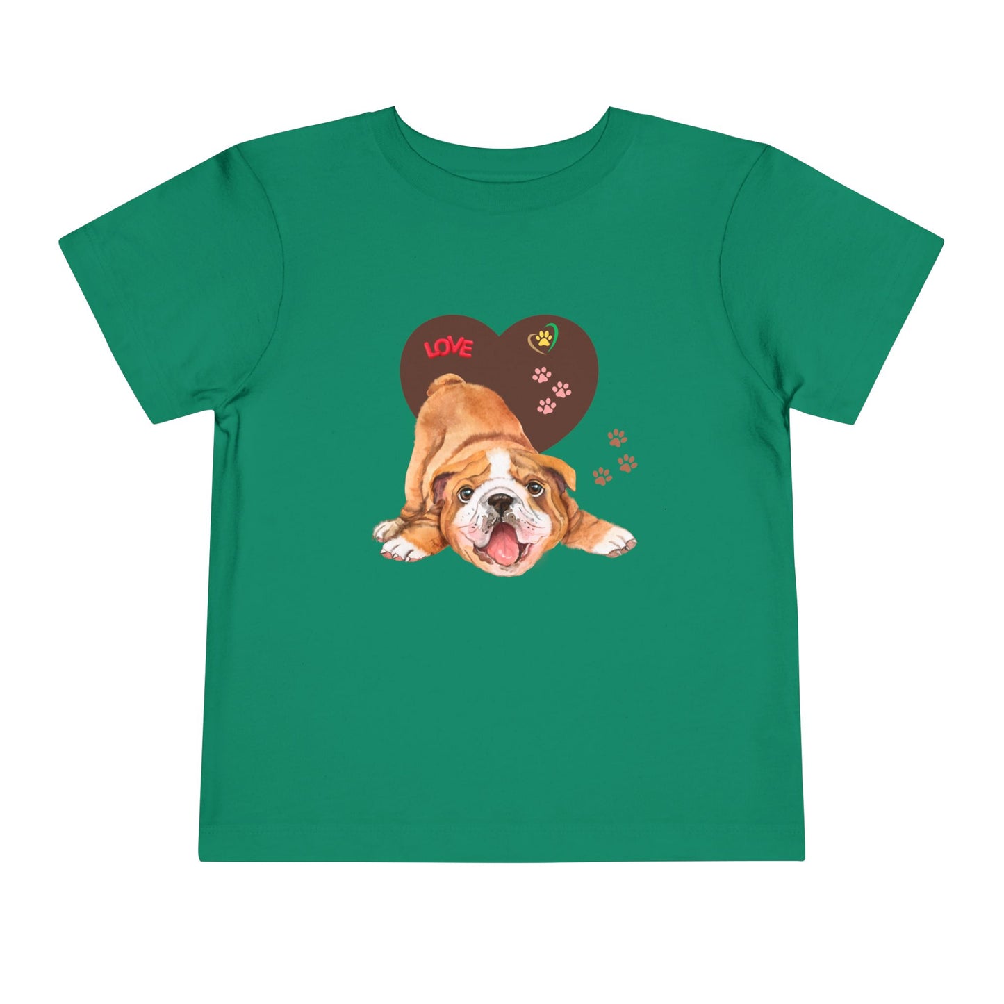 Bulldog Love Toddler Tee - Cute Dog Shirt, Baby Gift, Pet Lover Apparel, Kids Summer Style, Adorable Animal Tee