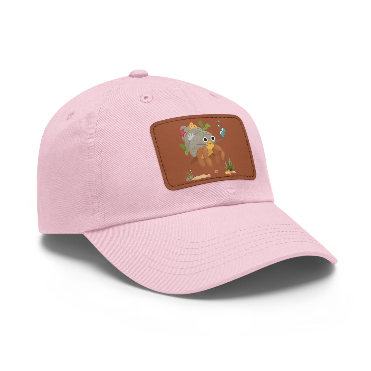 Hermit crab with shell underwater Dad Hat with Leather Patch (Rectangle)