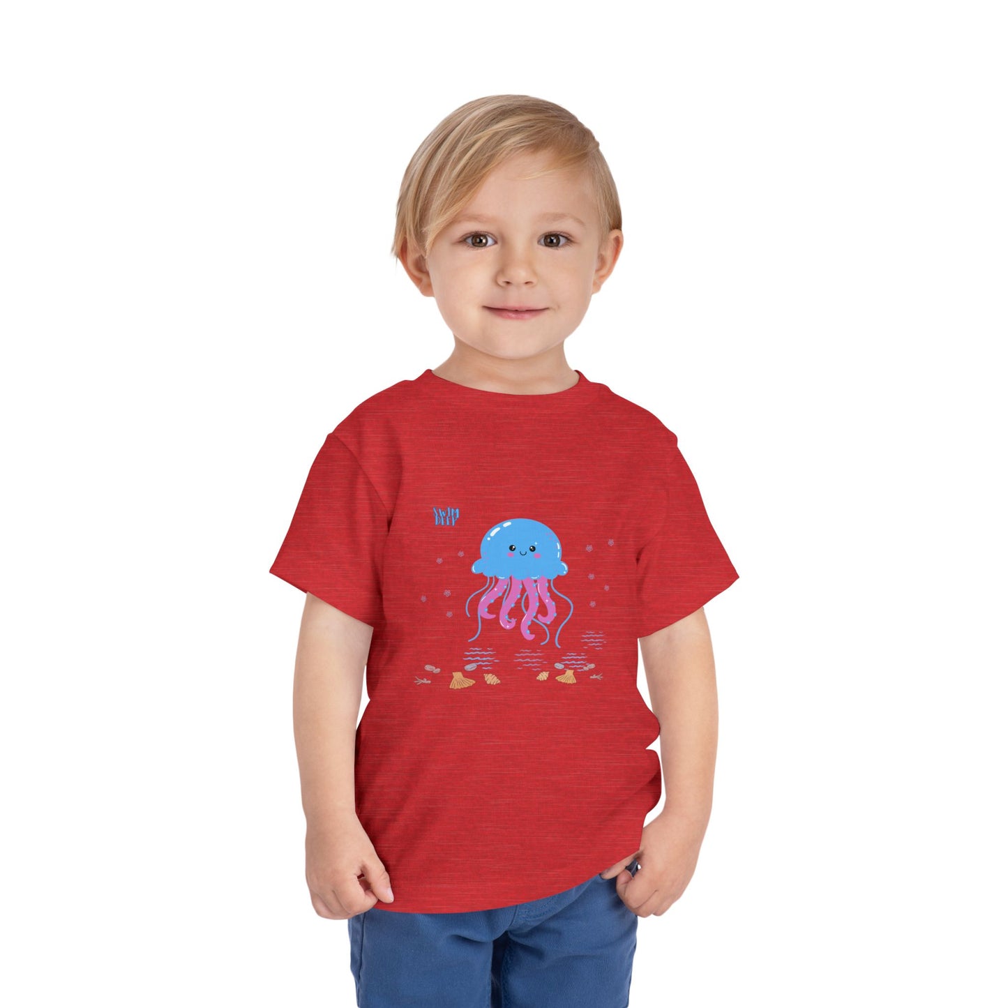 Cute Jellyfish Toddler Tee, Toddler T-Shirt, Beach Day Shirt, Kids Summer Wear, Ocean Theme Kids Clothing